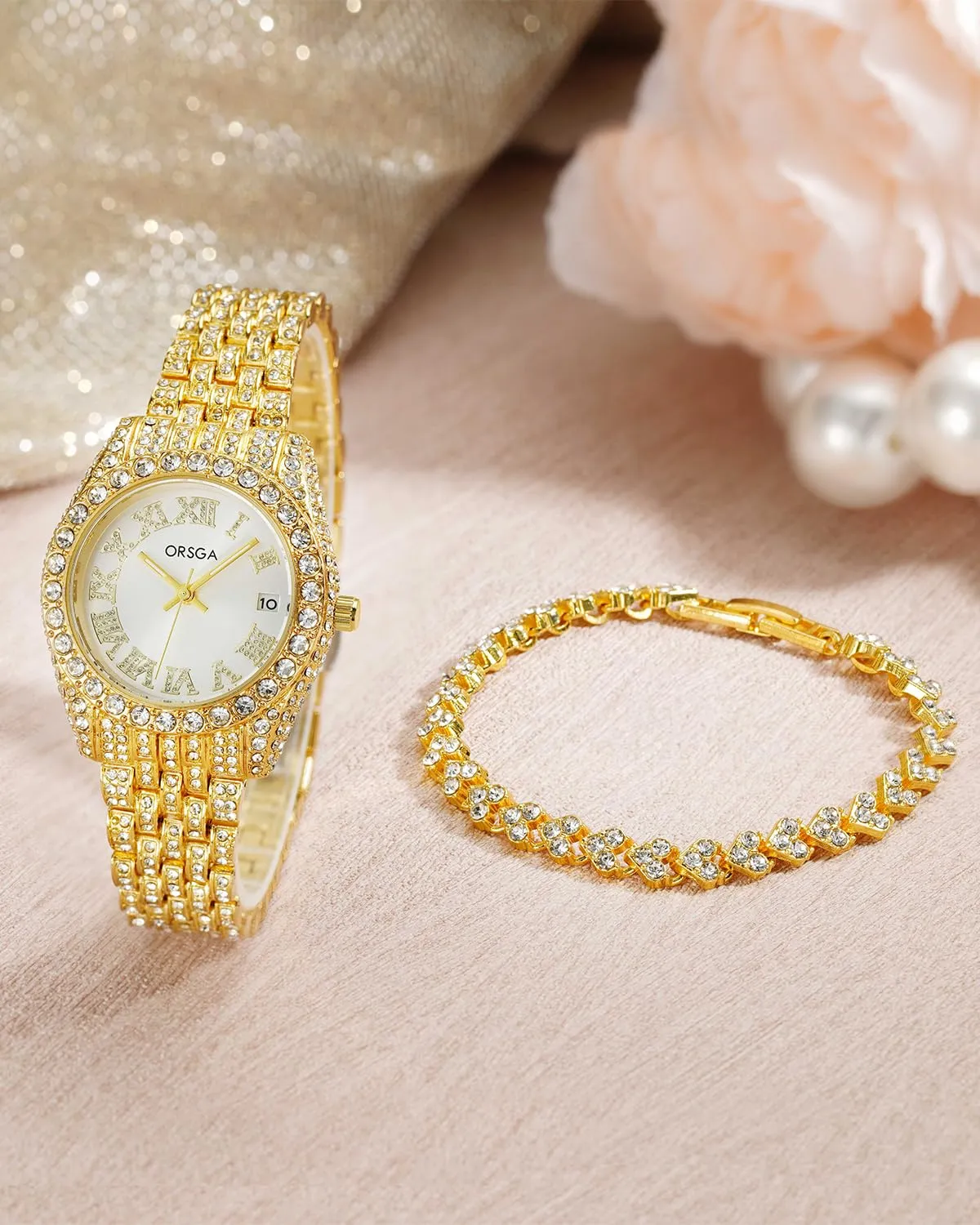 CIVO Orologio Oro Donna Impermeabile: Acciaio Inossidabile Analogico - Orologi da Polso Classico Affari Quarzo Calendario Luminosi Set Regali Eleganti per Donna - immagine 2