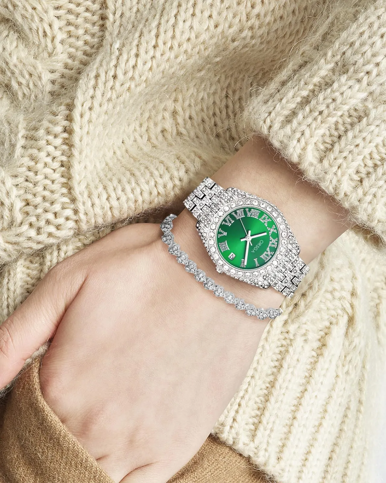 CIVO Orologio Argento Donna Impermeabile: Acciaio Inossidabile Analogico - Orologi da Polso Classico Affari Quarzo Calendario Luminosi Set Regali Eleganti per Donna - immagine 5