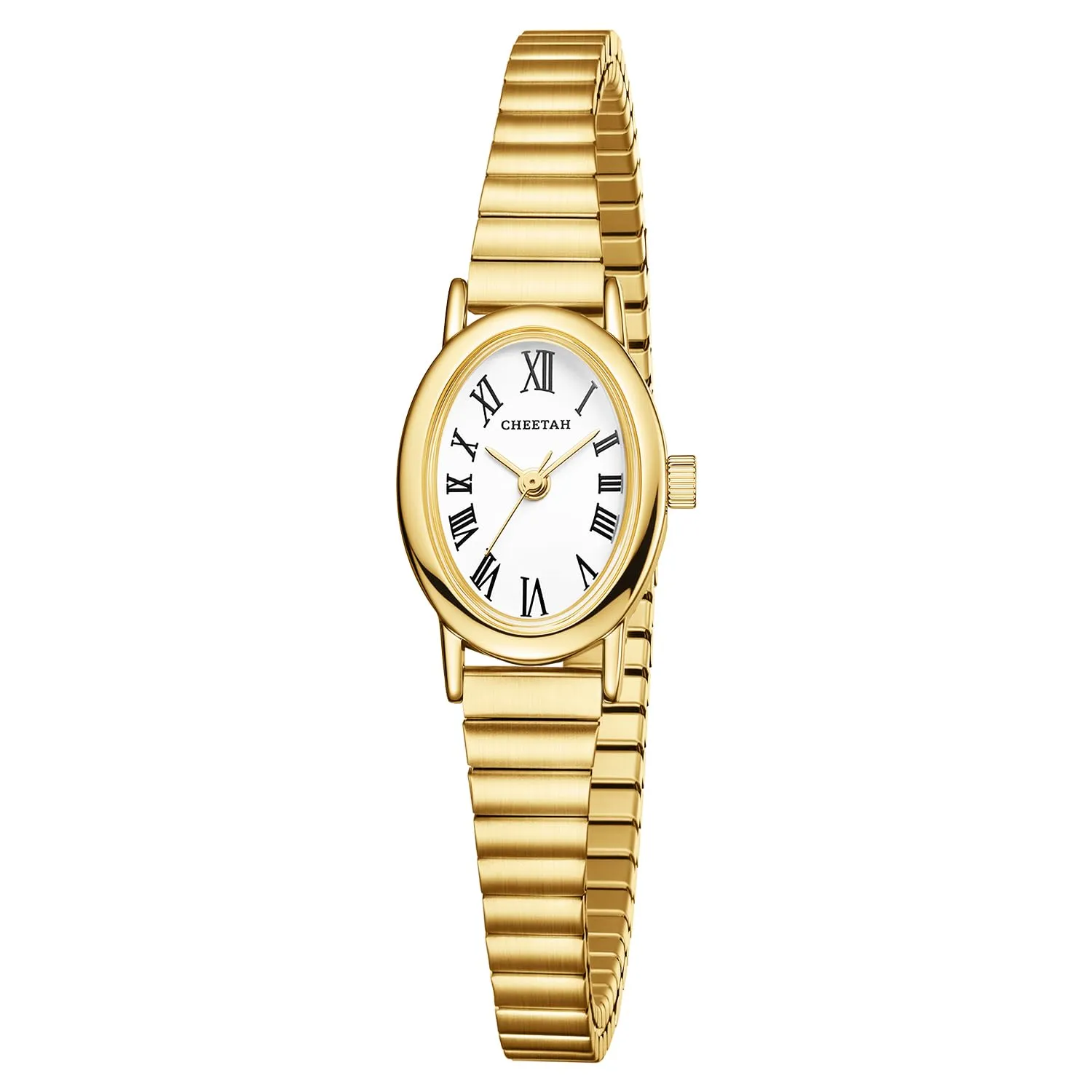 CHEETAH Orologio Donna Dorato Elegante al Quarzo: Orologio Impermeabile con Cinturino Regolabile in Acciaio Inossidabile e Quadrante Semplice con Numeri Romani - immagine 1