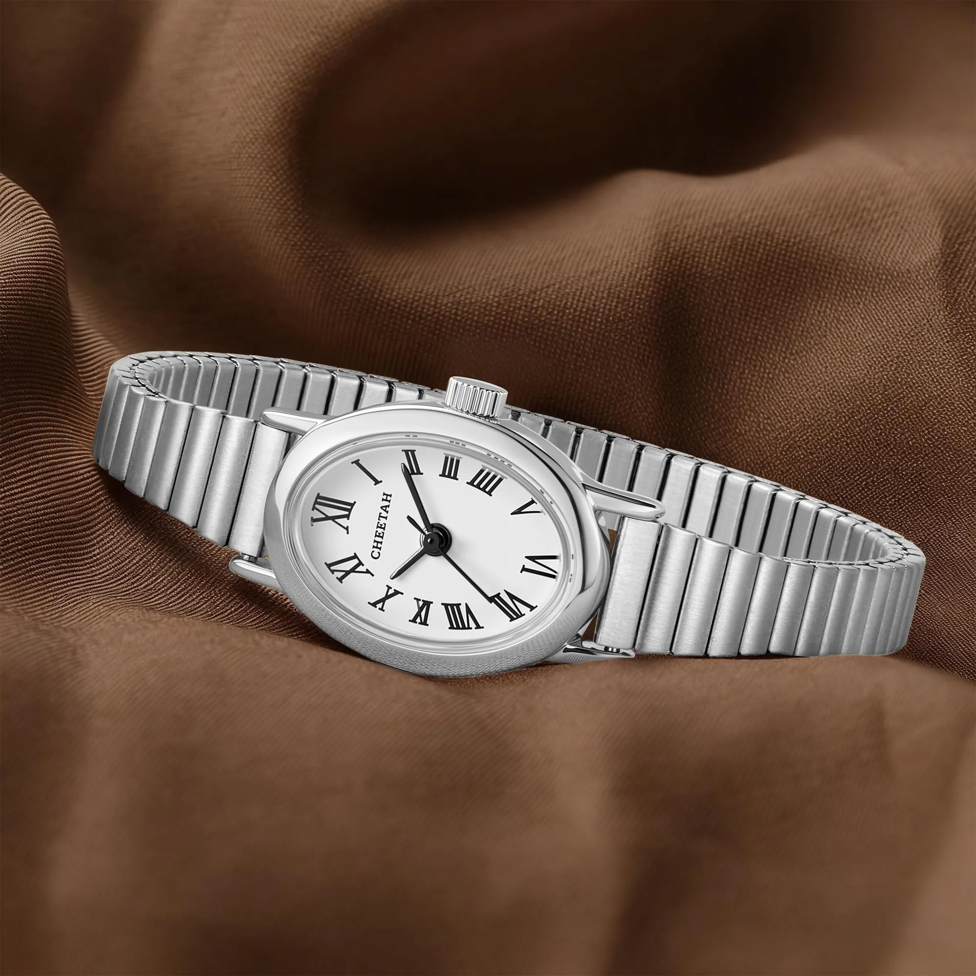 CHEETAH Classico Orologio da Polso Donna Argentato: Analogico Impermeabile con Cinturino Regolabile in Acciaio Inossidabile, Stile Old Money Elegante - immagine 5