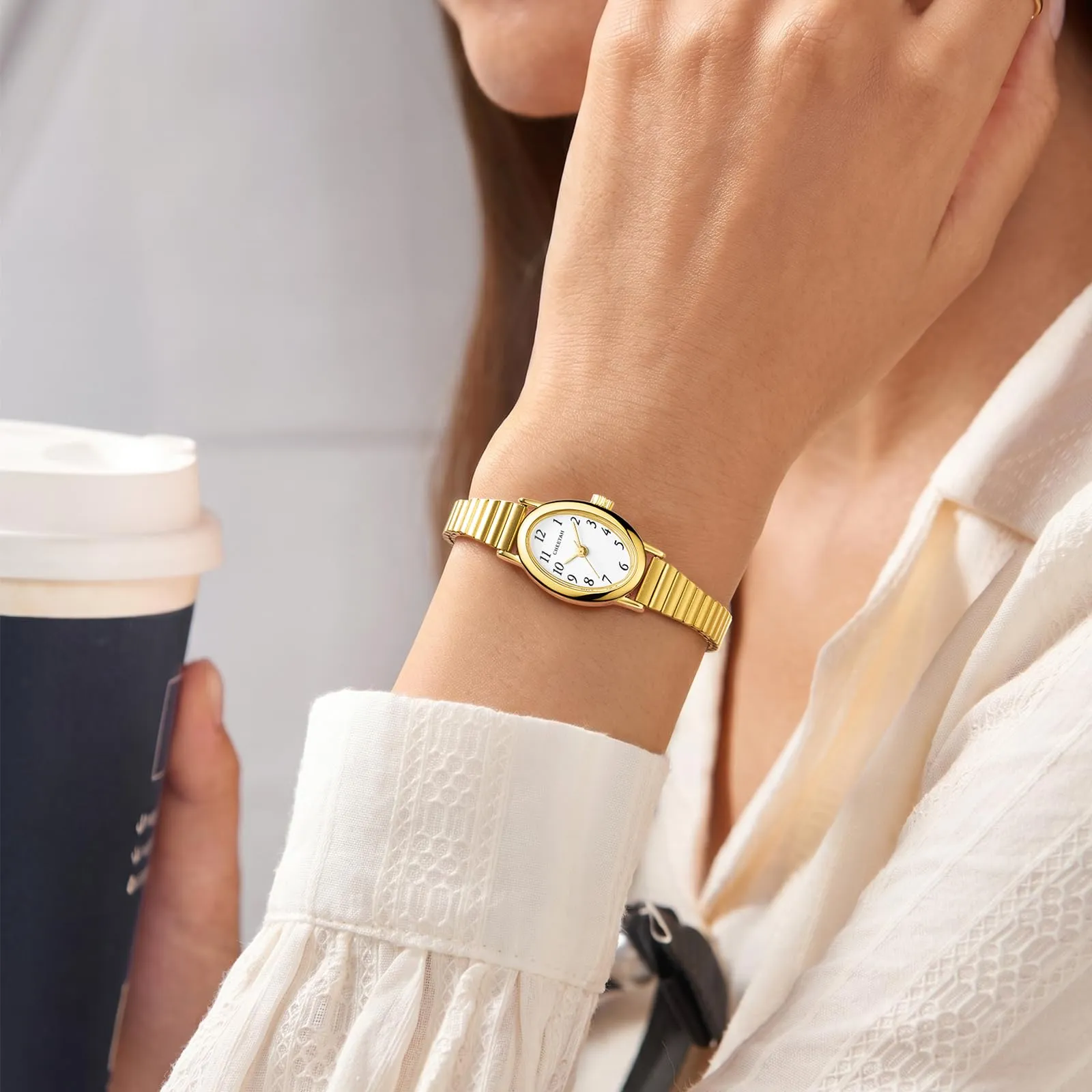 CHEETAH Orologio da Polso Donna Dorato Elegante: Orologio al Quarzo Impermeabile con Design Casual in Stile Stockholm per Ragazze e Giovani Donne - immagine 4