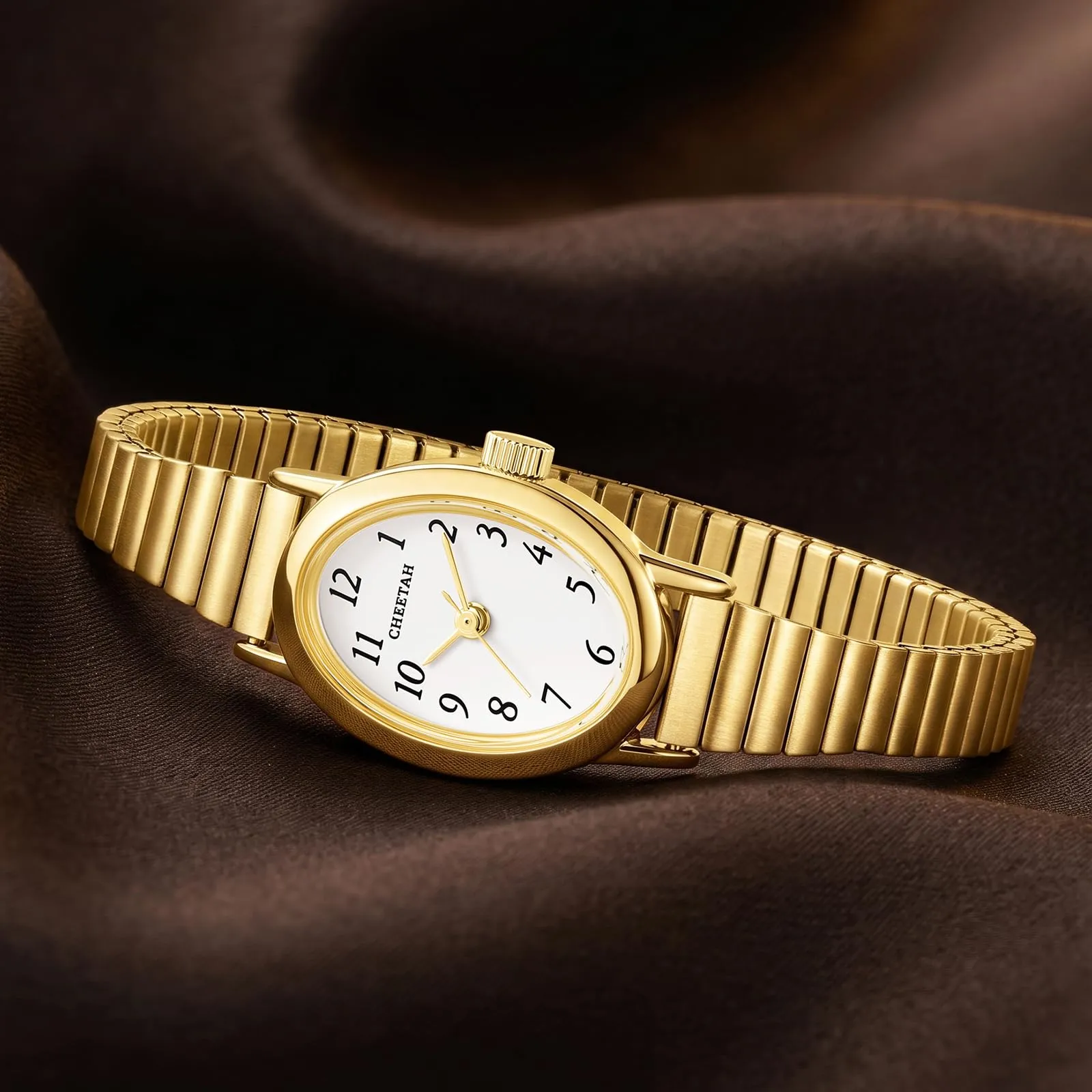 CHEETAH Orologio da Polso Donna Dorato Elegante: Orologio al Quarzo Impermeabile con Design Casual in Stile Stockholm per Ragazze e Giovani Donne - immagine 5