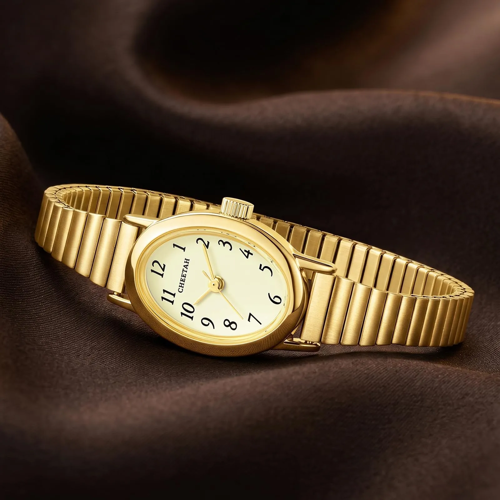 CHEETAH Orologio da Polso Donna Dorato Elegante: Orologio al Quarzo Impermeabile con Design Casual in Stile Stockholm per Ragazze e Giovani Donne - immagine 6