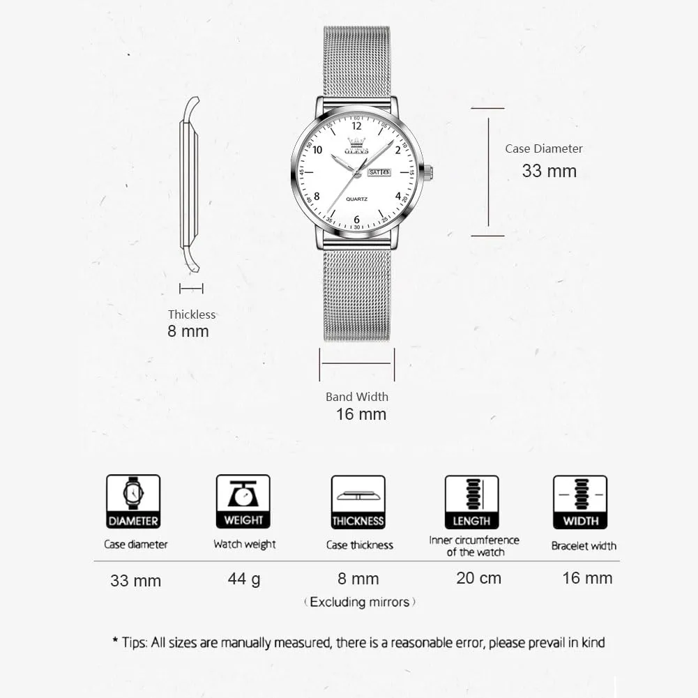 RAITOWN Orologio Donna Quarzo 8mm Ultrafino Maglia Milanesa Argento - immagine 5