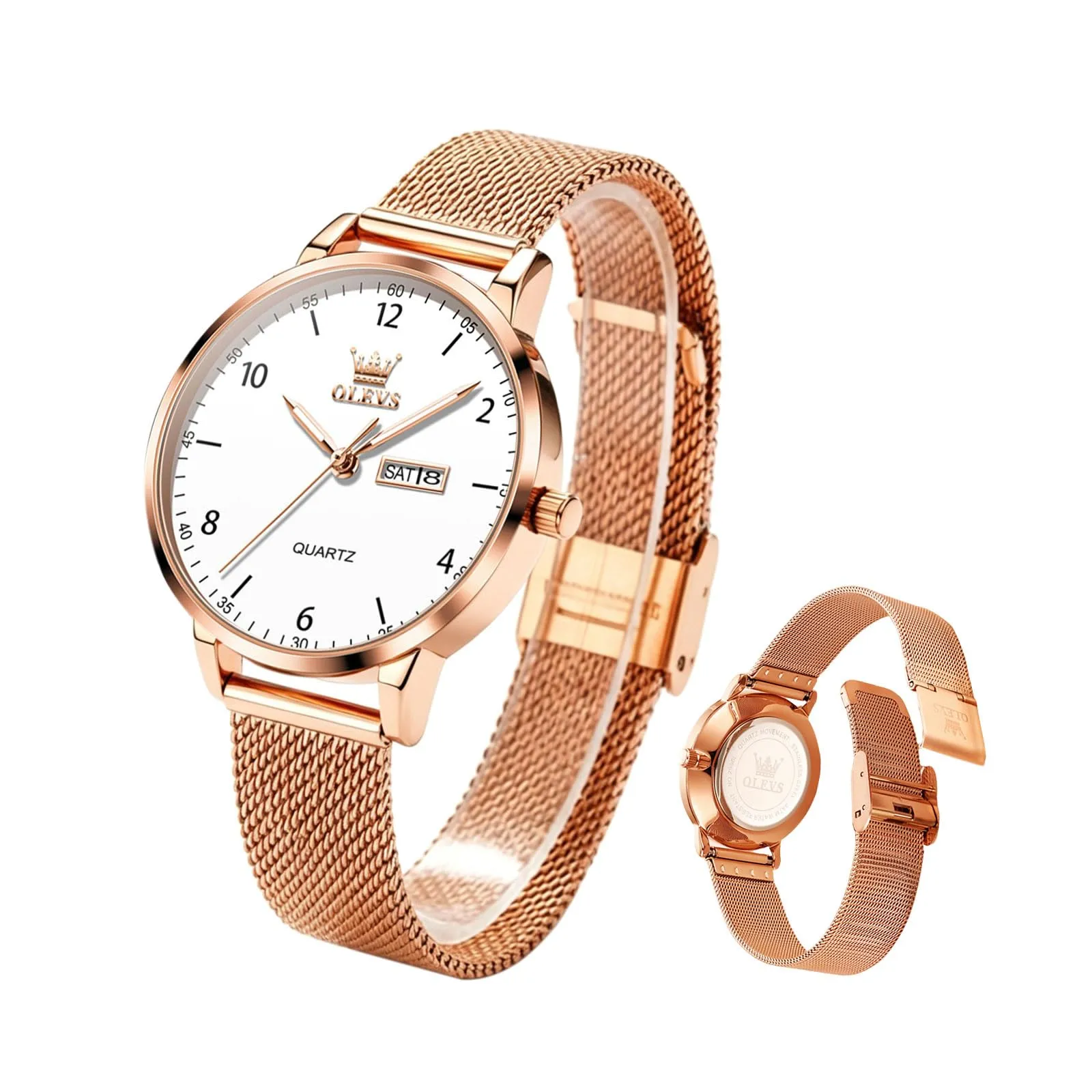 RAITOWN Orologio Donna Quarzo 8mm Ultrafino Maglia Milanesa Oro Rosa - immagine 1