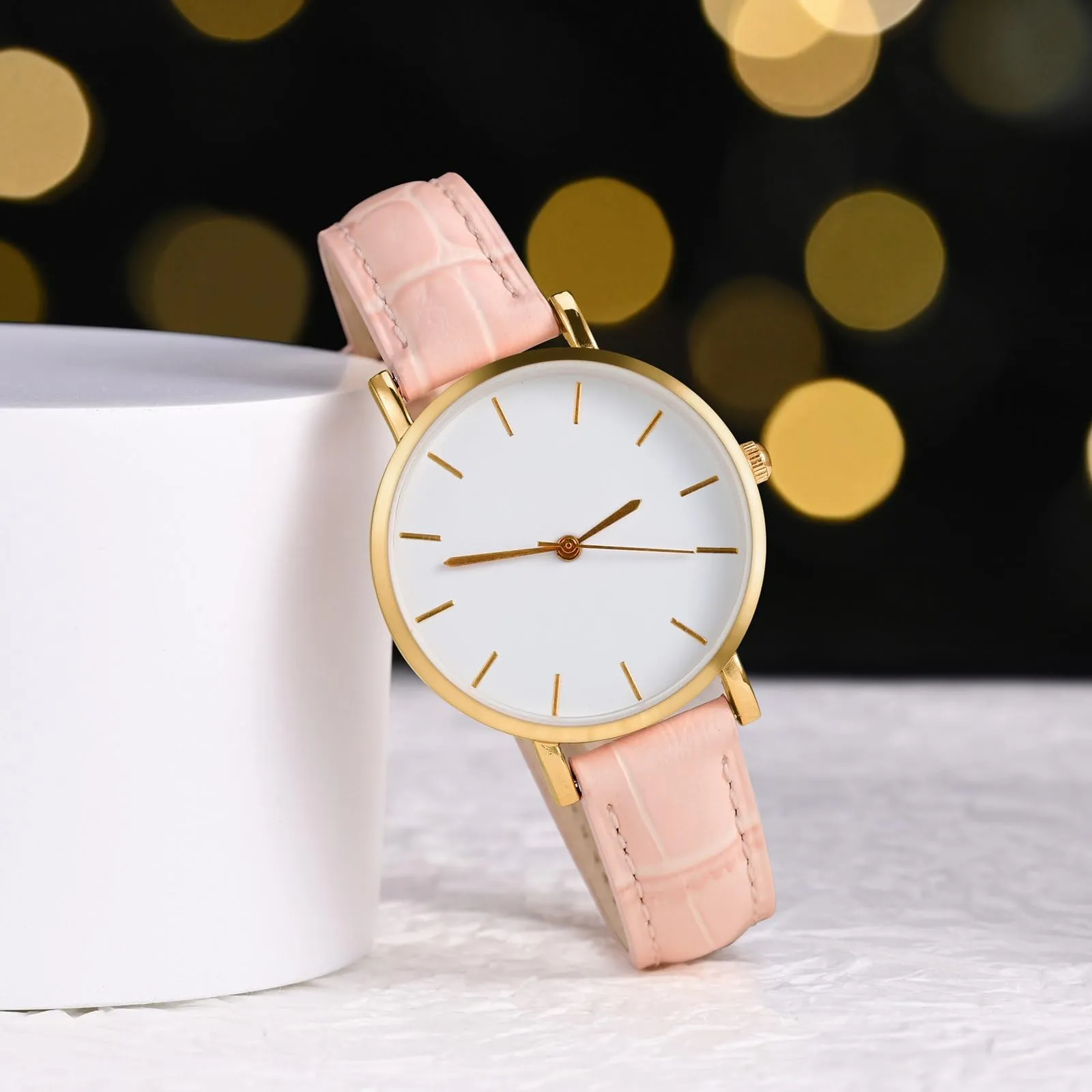 WOCCI 12mm Cinturino Orologio in Pelle da Donna, Grana di Alligatore Goffrata, Pelle Fiore Superiore, Sgancio Rapido, Fibbia Argento (Rosa Chiaro) - immagine 8