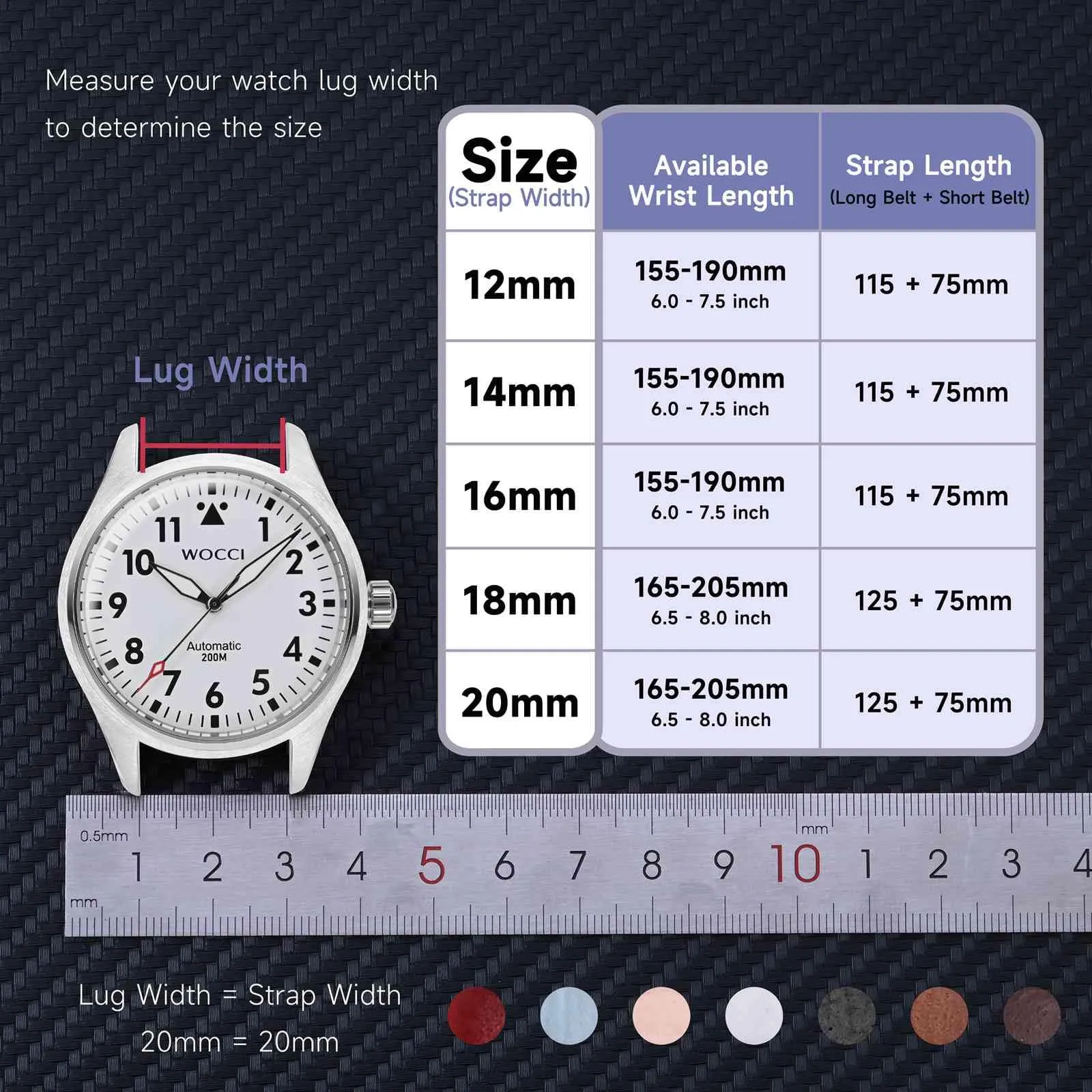WOCCI 18mm Cinturino Orologio in Pelle da Donna, Grana di Alligatore Goffrata, Pelle Fiore Superiore, Sgancio Rapido, Fibbia Argento (Rosa Chiaro) - immagine 5
