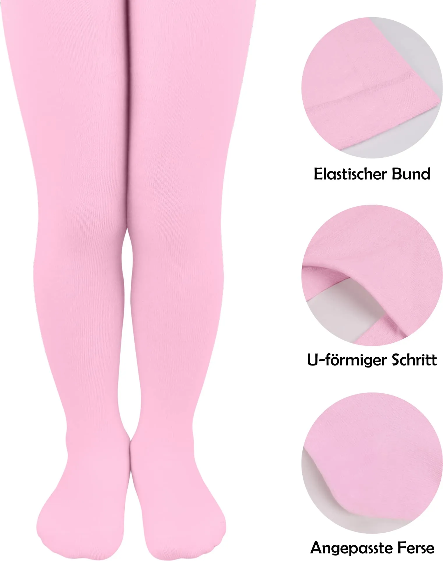 L&K-II Collant per neonati in confezione da 1 collant per neonate e ragazzi collant in magViolaa multicolore 2772Rosa chiaro 62-68 - immagine 2