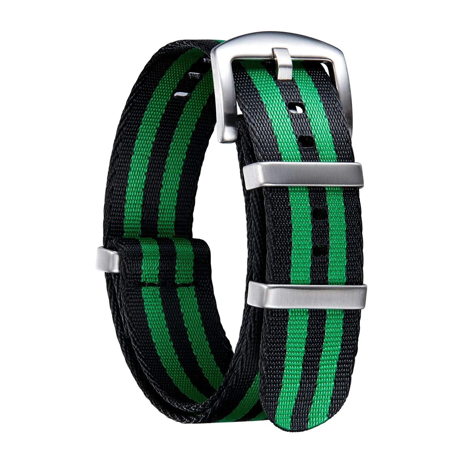 BINLUN Cinturini per Orologi in Nylon Ricambio Multicolore Balistico Premium con Nero/Argento Fibbia in Acciaio Inossidabile per Uomo Donna 18mm 20mm 22mm 24mm (Nuova Versione) - immagine 1
