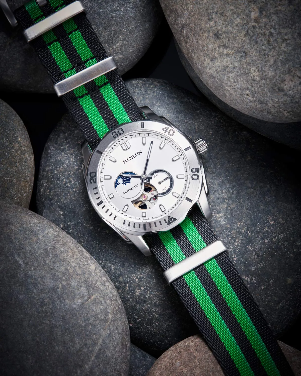 BINLUN Cinturini per Orologi in Nylon Ricambio Multicolore Balistico Premium con Nero/Argento Fibbia in Acciaio Inossidabile per Uomo Donna 18mm 20mm 22mm 24mm (Nuova Versione) - immagine 4