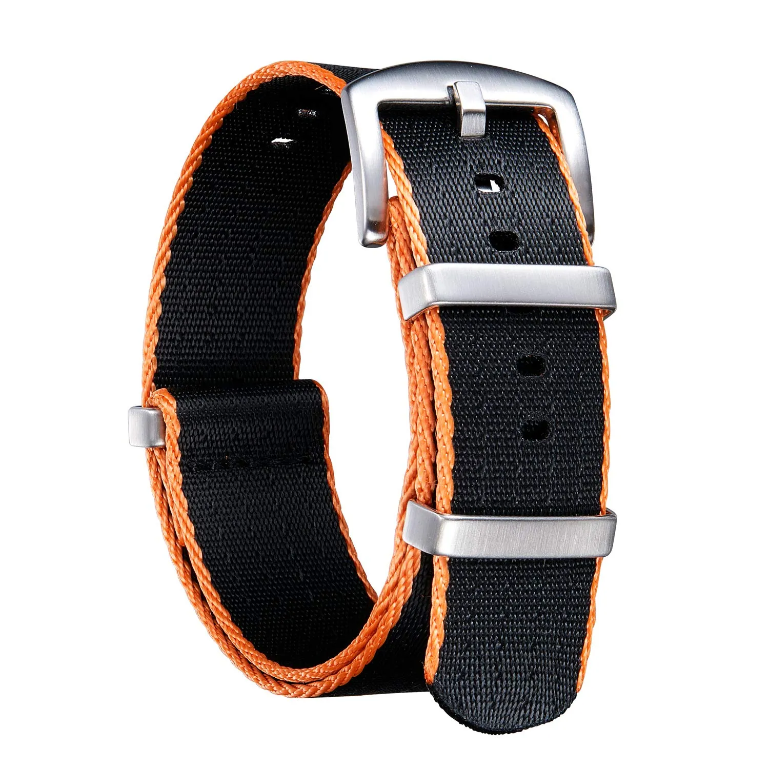 BINLUN Cinturini per Orologi in Nylon Ricambio Multicolore Balistico Premium con Nero/Argento Fibbia in Acciaio Inossidabile per Uomo Donna 18mm 20mm 22mm 24mm (Nuova Versione) - immagine 1