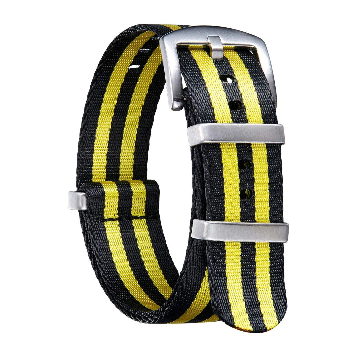 BINLUN Cinturini per Orologi in Nylon Ricambio Multicolore Balistico Premium con Nero/Argento Fibbia in Acciaio Inossidabile per Uomo Donna 18mm 20mm 22mm 24mm (Nuova Versione) - immagine 1