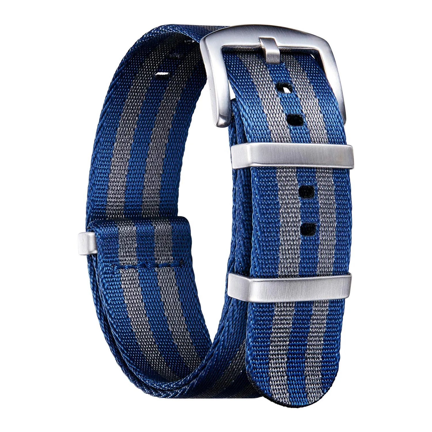 BINLUN Cinturini per Orologi in Nylon Ricambio Multicolore Balistico Premium con Nero/Argento Fibbia in Acciaio Inossidabile per Uomo Donna 18mm 20mm 22mm 24mm (Nuova Versione) - immagine 1