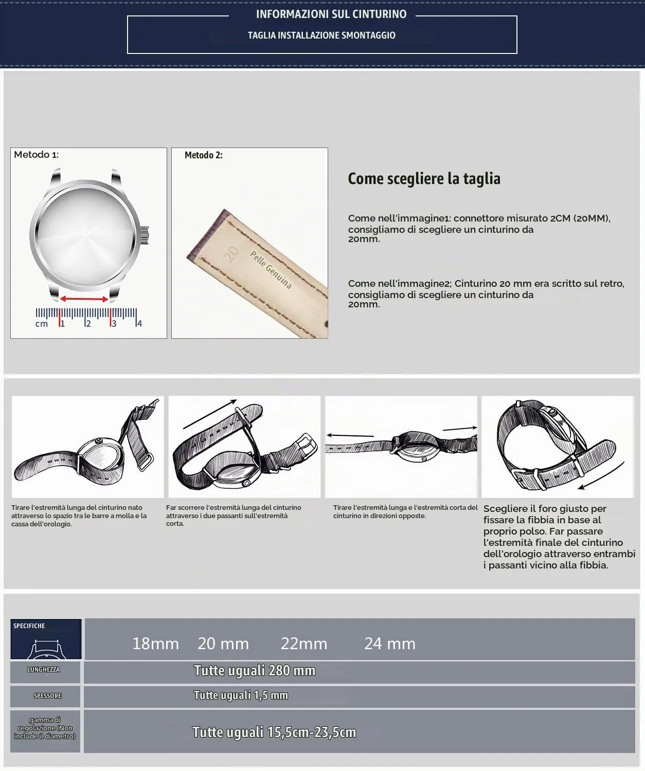 BINLUN Cinturini per Orologi in Nylon Ricambio Multicolore Balistico Premium con Nero/Argento Fibbia in Acciaio Inossidabile per Uomo Donna 18mm 20mm 22mm 24mm (Nuova Versione) - immagine 7