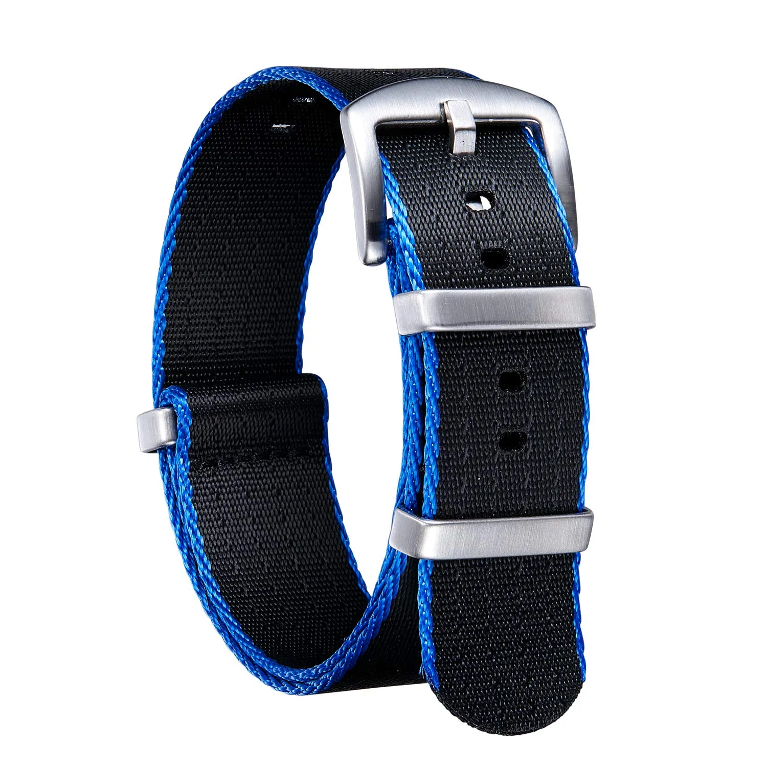 BINLUN Cinturini per Orologi in Nylon Ricambio Multicolore Balistico Premium con Nero/Argento Fibbia in Acciaio Inossidabile per Uomo Donna 18mm 20mm 22mm 24mm (Nuova Versione) - immagine 1