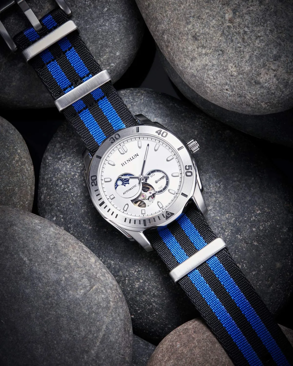 BINLUN Cinturini per Orologi in Nylon Ricambio Multicolore Balistico Premium con Nero/Argento Fibbia in Acciaio Inossidabile per Uomo Donna 18mm 20mm 22mm 24mm (Nuova Versione) - immagine 4