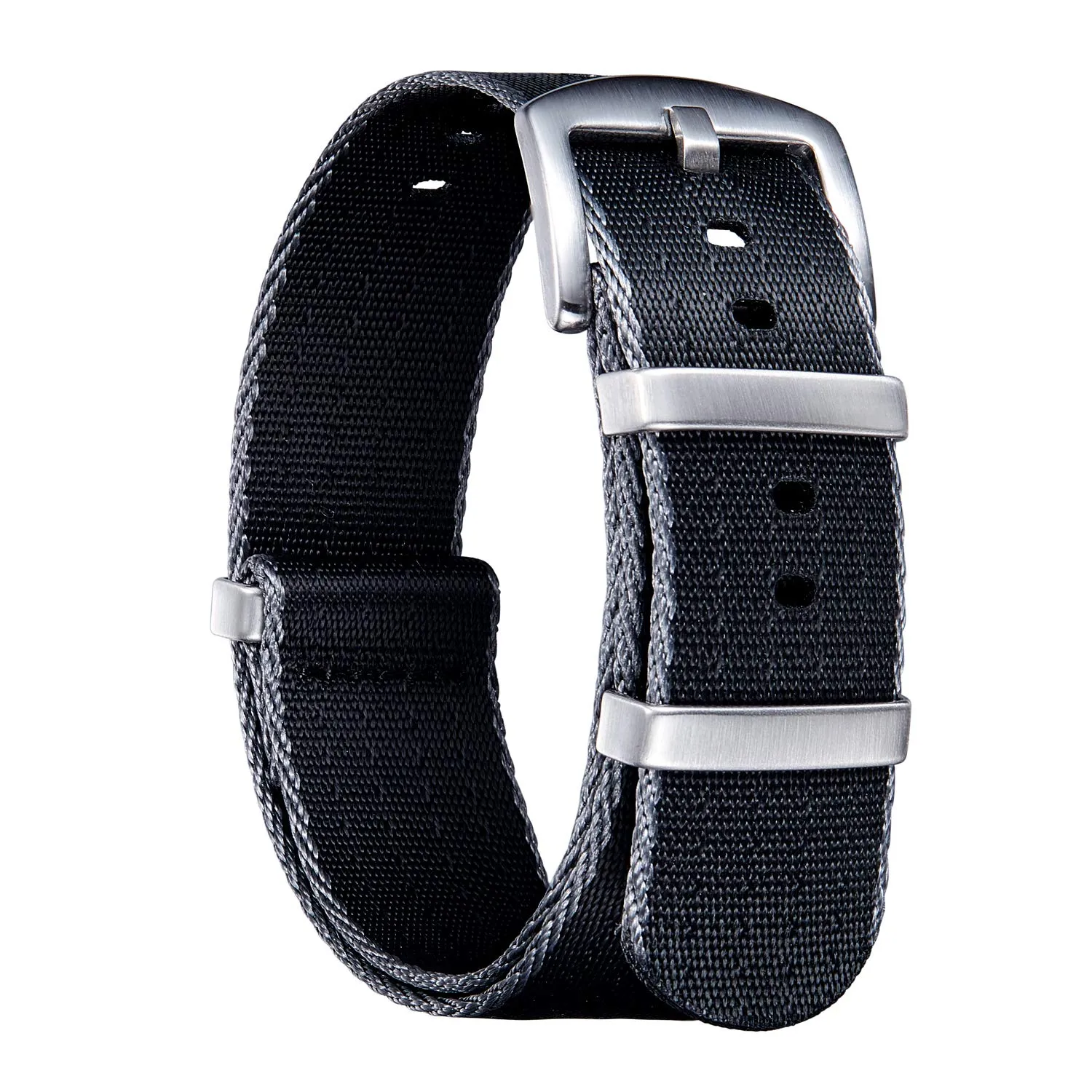 BINLUN Cinturini per Orologi in Nylon Ricambio Multicolore Balistico Premium con Nero/Argento Fibbia in Acciaio Inossidabile per Uomo Donna 18mm 20mm 22mm 24mm (Nuova Versione) - immagine 1