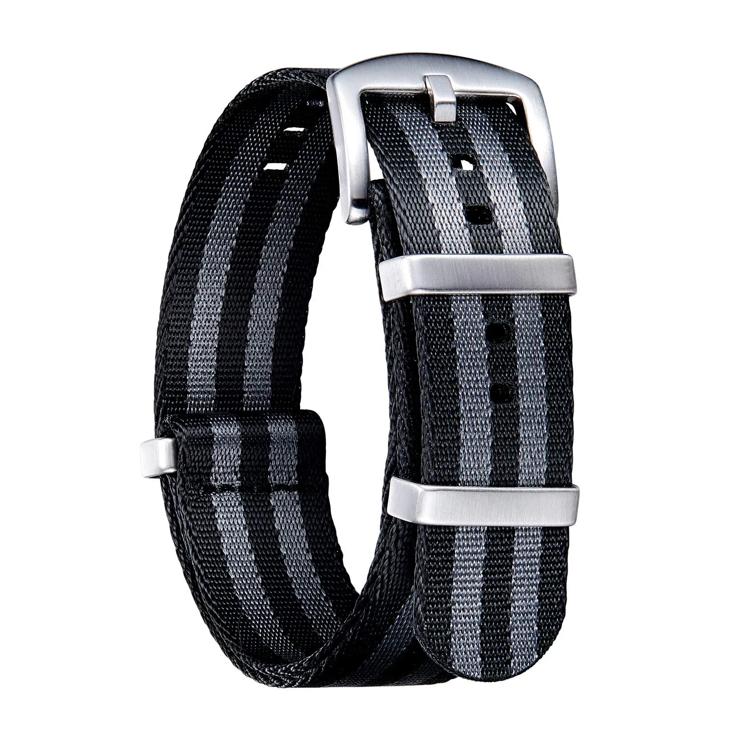 BINLUN Cinturini per Orologi in Nylon Ricambio Multicolore Balistico Premium con Nero/Argento Fibbia in Acciaio Inossidabile per Uomo Donna 18mm 20mm 22mm 24mm (Nuova Versione) - immagine 1