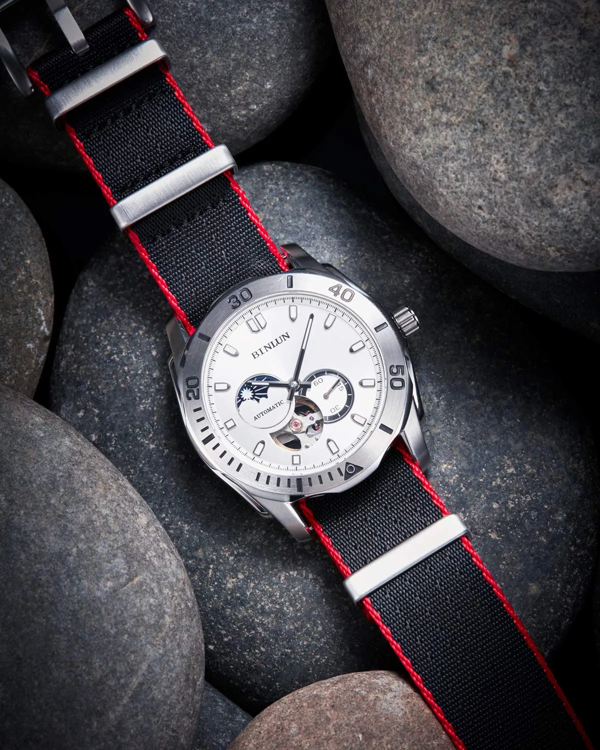 BINLUN Cinturini per Orologi in Nylon Ricambio Multicolore Balistico Premium con Nero/Argento Fibbia in Acciaio Inossidabile per Uomo Donna 18mm 20mm 22mm 24mm (Nuova Versione) - immagine 4