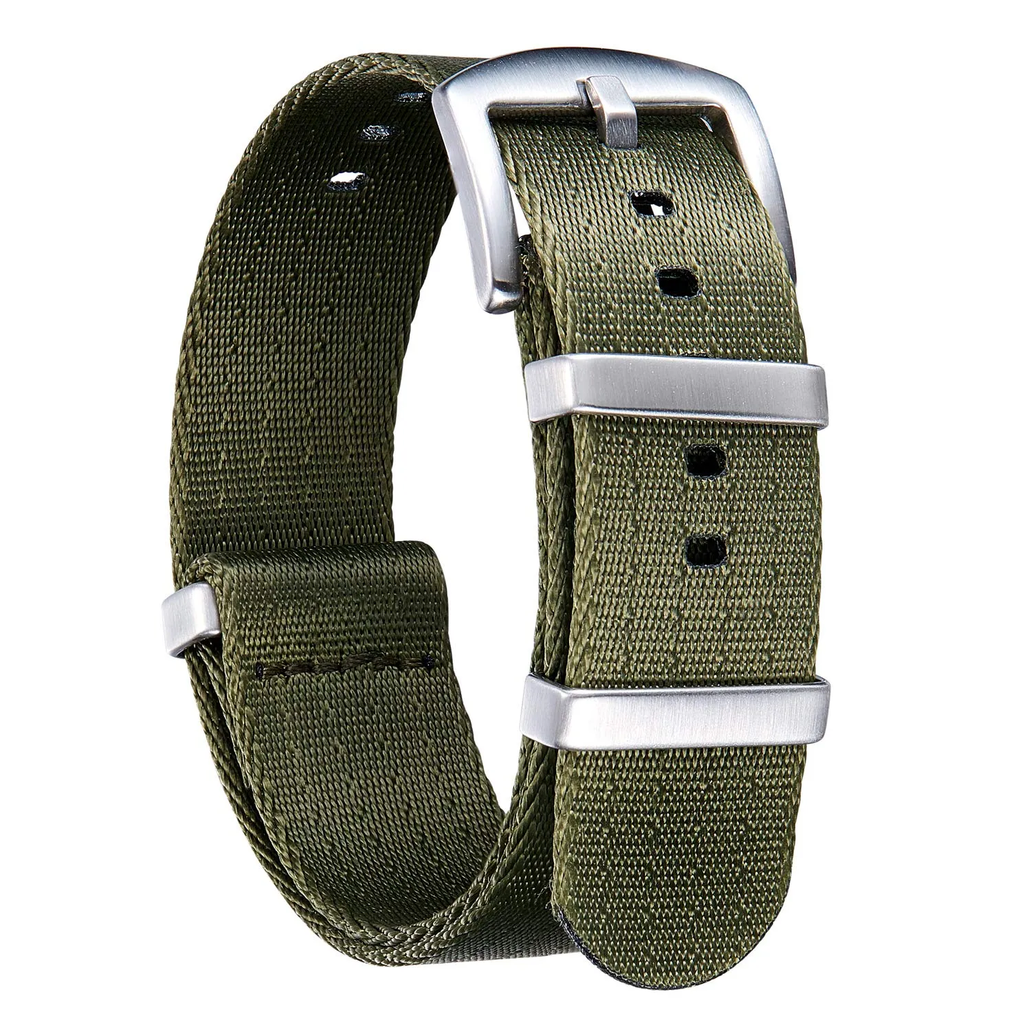BINLUN Cinturini per Orologi in Nylon Ricambio Multicolore Balistico Premium con Nero/Argento Fibbia in Acciaio Inossidabile per Uomo Donna 18mm 20mm 22mm 24mm (Nuova Versione) - immagine 1