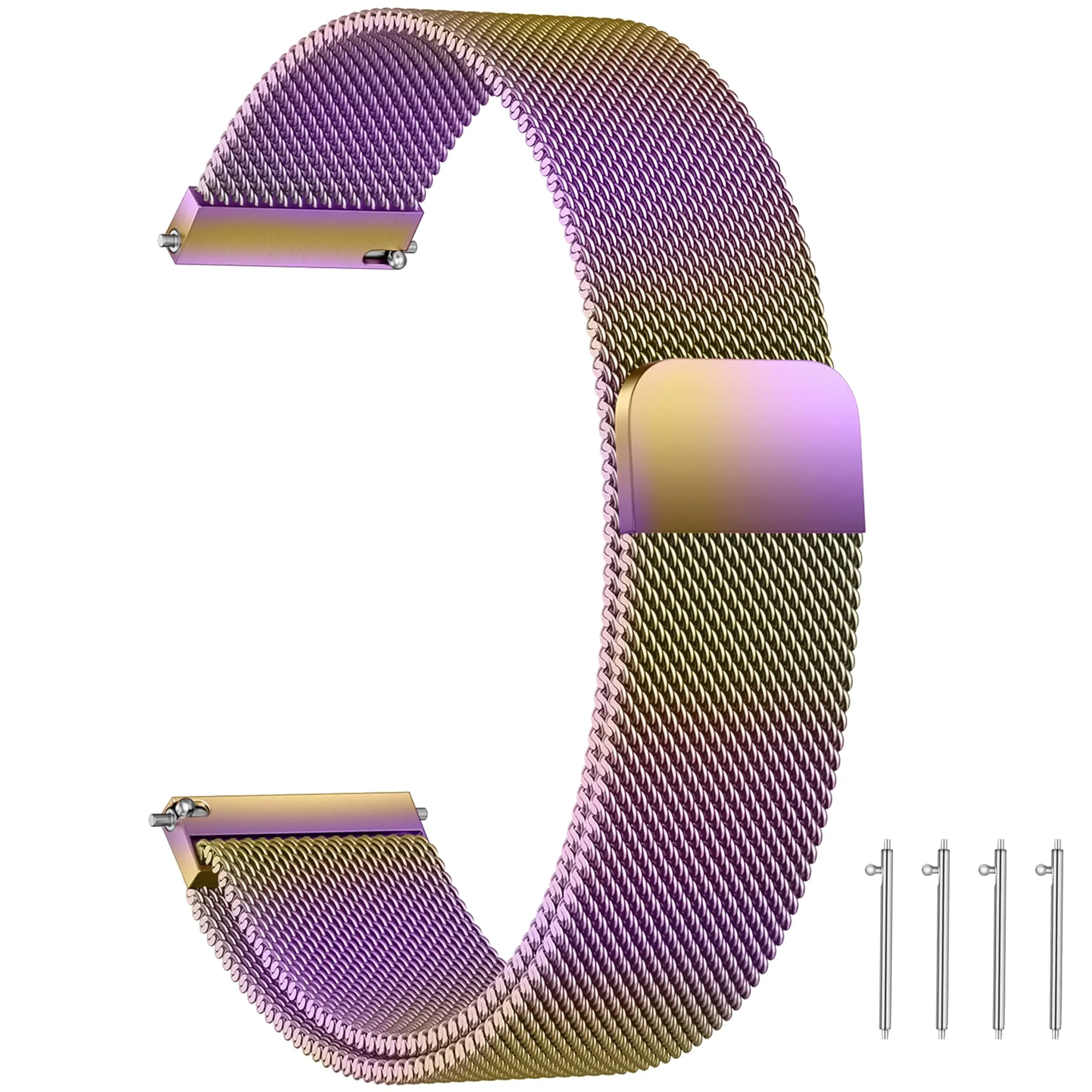 LYYLTX Cinturino per Orologio Maglia Cinturino Metallo In Acciaio Inossidabile Maglia Bracciale Sgancio Rapido Regolabili Cinturini Per Uomo Donna 14mm 16mm 18mm 20mm 22mm 24mm - immagine 1