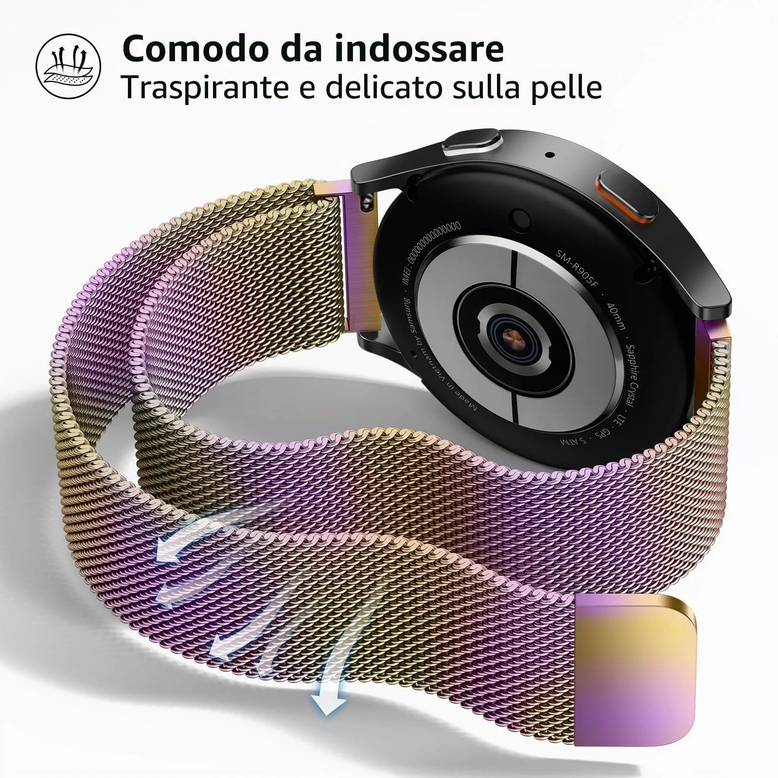 LYYLTX Cinturino per Orologio Maglia Cinturino Metallo In Acciaio Inossidabile Maglia Bracciale Sgancio Rapido Regolabili Cinturini Per Uomo Donna 14mm 16mm 18mm 20mm 22mm 24mm - immagine 4