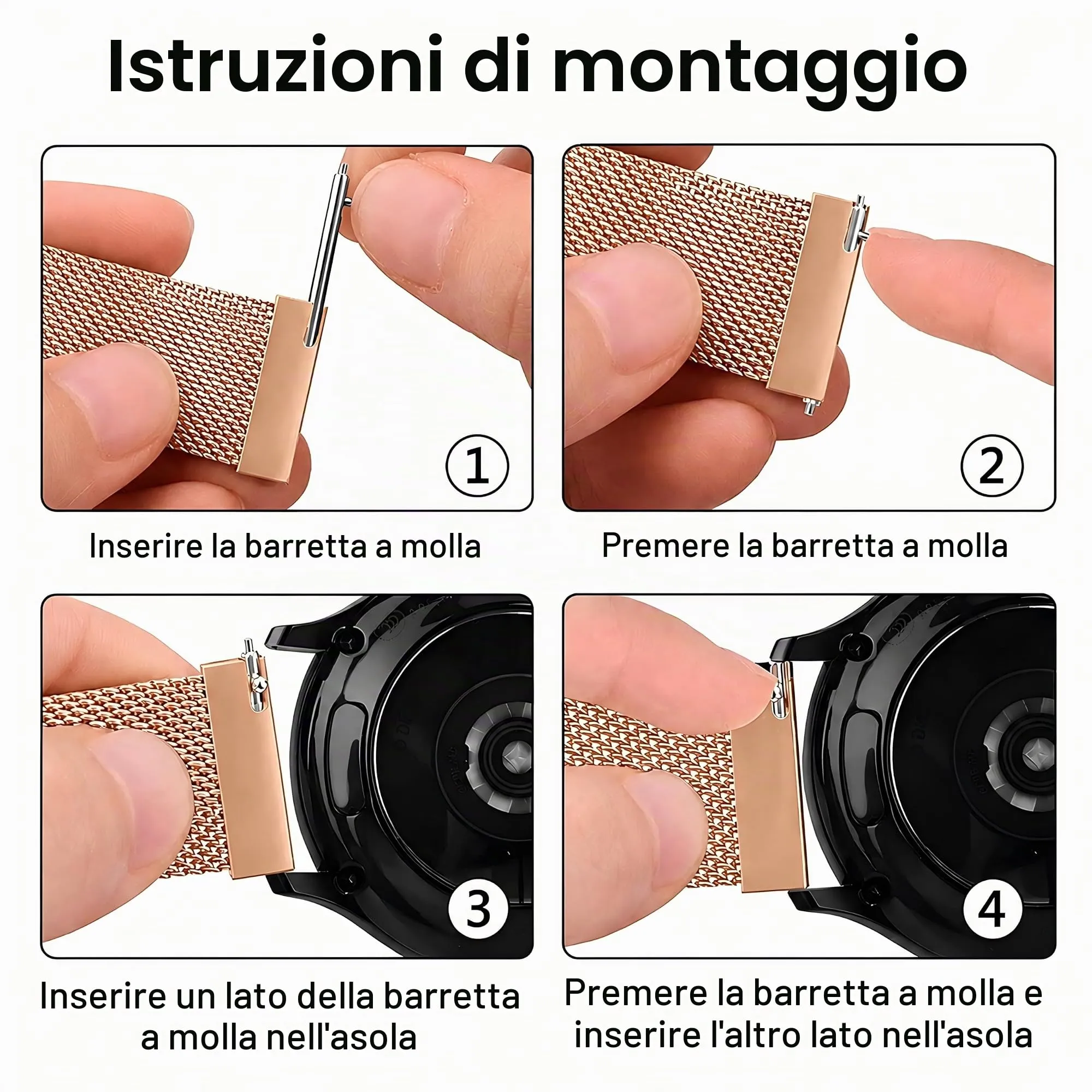 LYYLTX Cinturino per Orologio Maglia Cinturino Metallo In Acciaio Inossidabile Maglia Bracciale Sgancio Rapido Regolabili Cinturini Per Uomo Donna 14mm 16mm 18mm 20mm 22mm 24mm - immagine 6