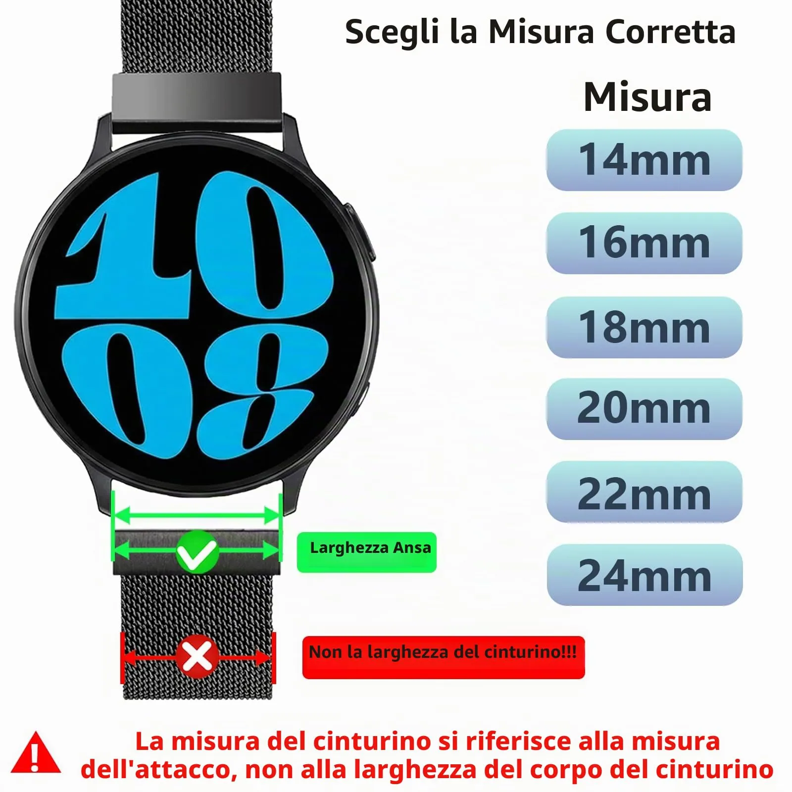 LYYLTX Cinturino per Orologio Maglia Cinturino Metallo In Acciaio Inossidabile Maglia Bracciale Sgancio Rapido Regolabili Cinturini Per Uomo Donna 14mm 16mm 18mm 20mm 22mm 24mm - immagine 3