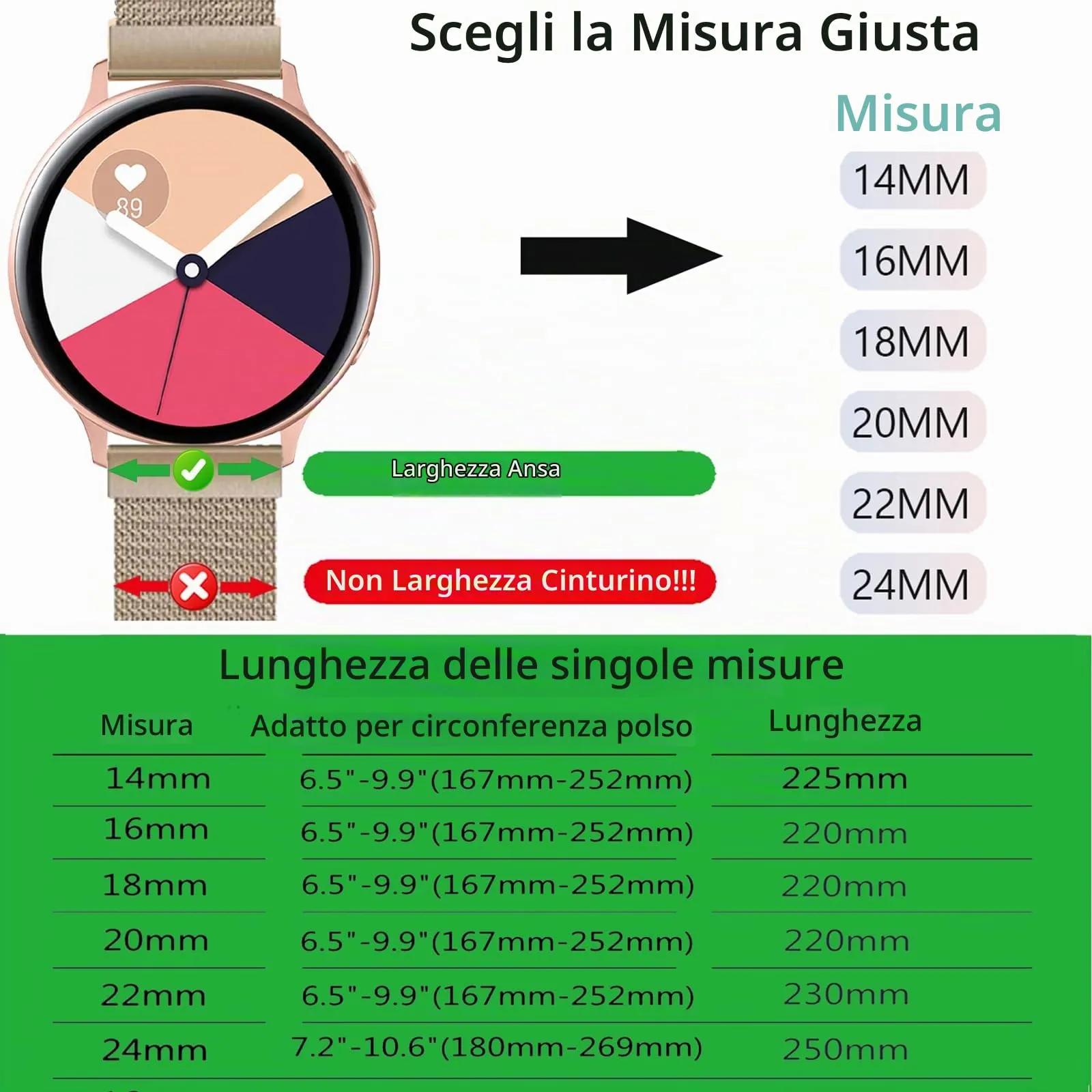 LYYLTX Cinturino per Orologio Maglia Cinturino Metallo In Acciaio Inossidabile Maglia Bracciale Sgancio Rapido Regolabili Cinturini Per Uomo Donna 14mm 16mm 18mm 20mm 22mm 24mm - immagine 3