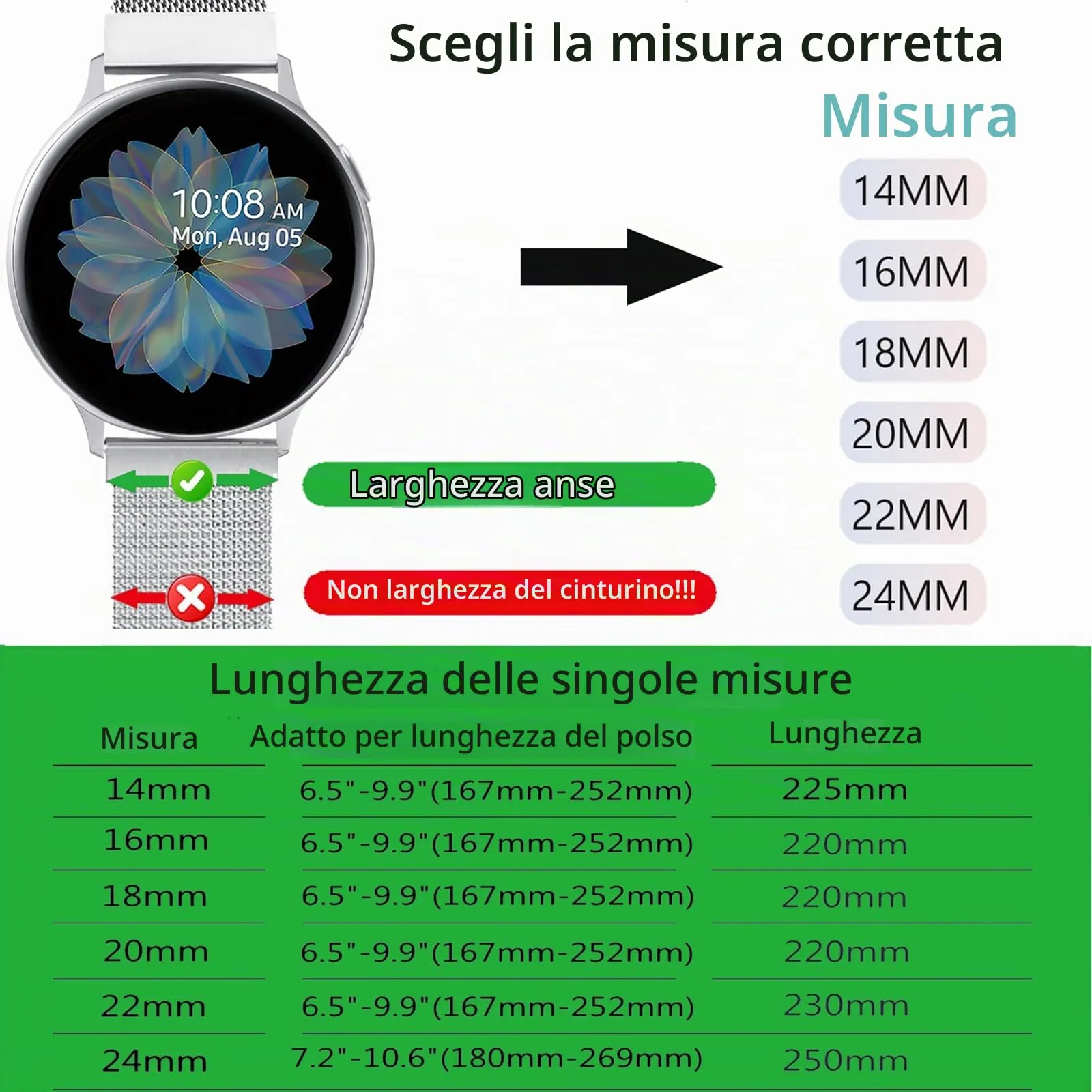 LYYLTX Cinturino per Orologio Maglia Cinturino Metallo In Acciaio Inossidabile Maglia Bracciale Sgancio Rapido Regolabili Cinturini Per Uomo Donna 14mm 16mm 18mm 20mm 22mm 24mm - immagine 3