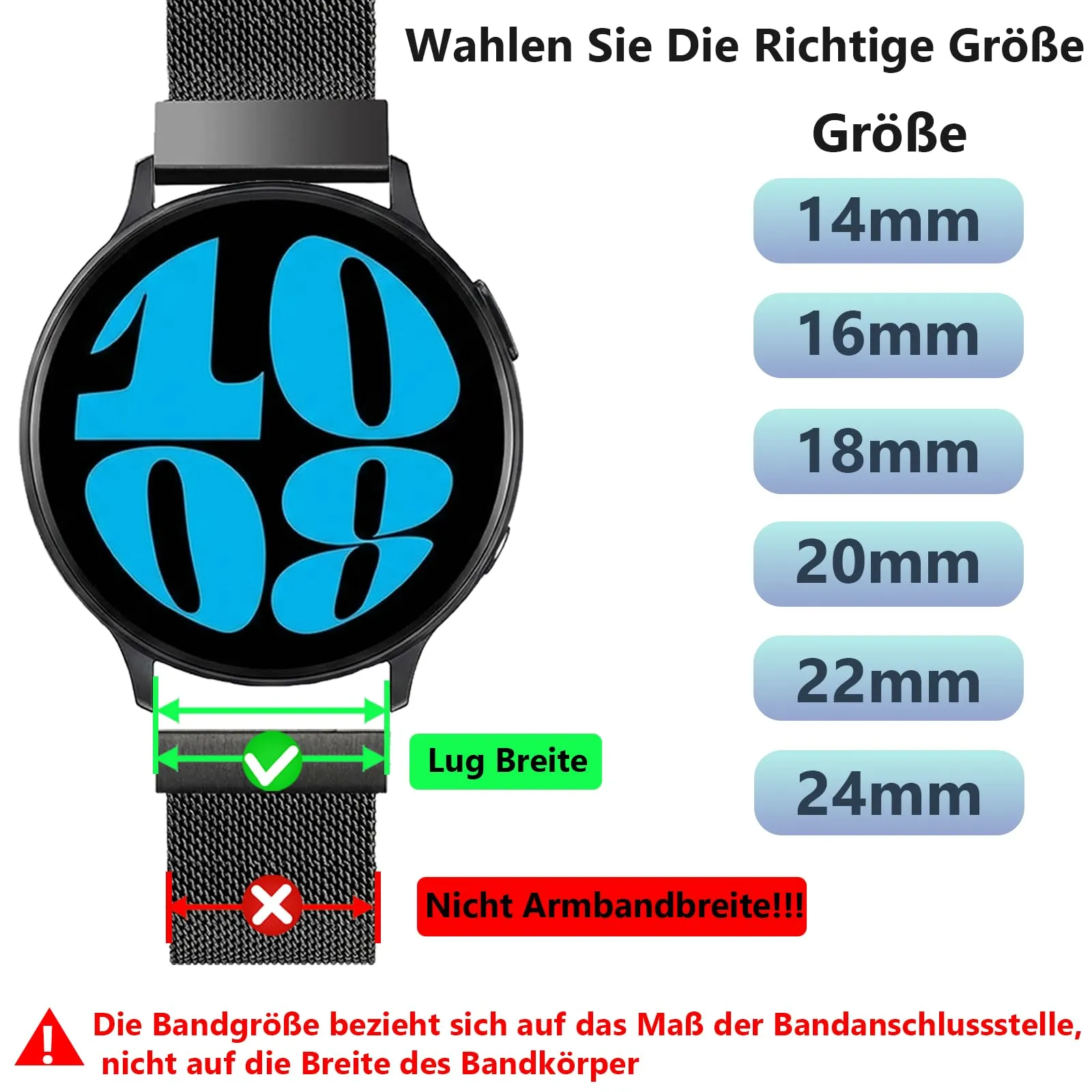 LYYLTX Cinturino per Orologio Maglia Cinturino Metallo In Acciaio Inossidabile Maglia Bracciale Sgancio Rapido Regolabili Cinturini Per Uomo Donna 14mm 16mm 18mm 20mm 22mm 24mm - immagine 3