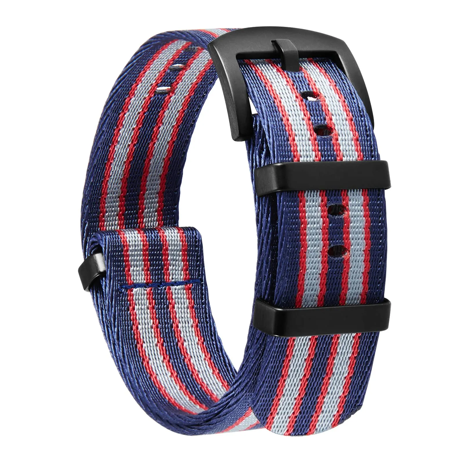 BINLUN Cinturini per Orologi in Nylon Ricambio Multicolore Balistico Premium con Nero/Argento Fibbia in Acciaio Inossidabile per Uomo Donna 18mm 20mm 22mm 24mm (Nuova Versione) - immagine 1