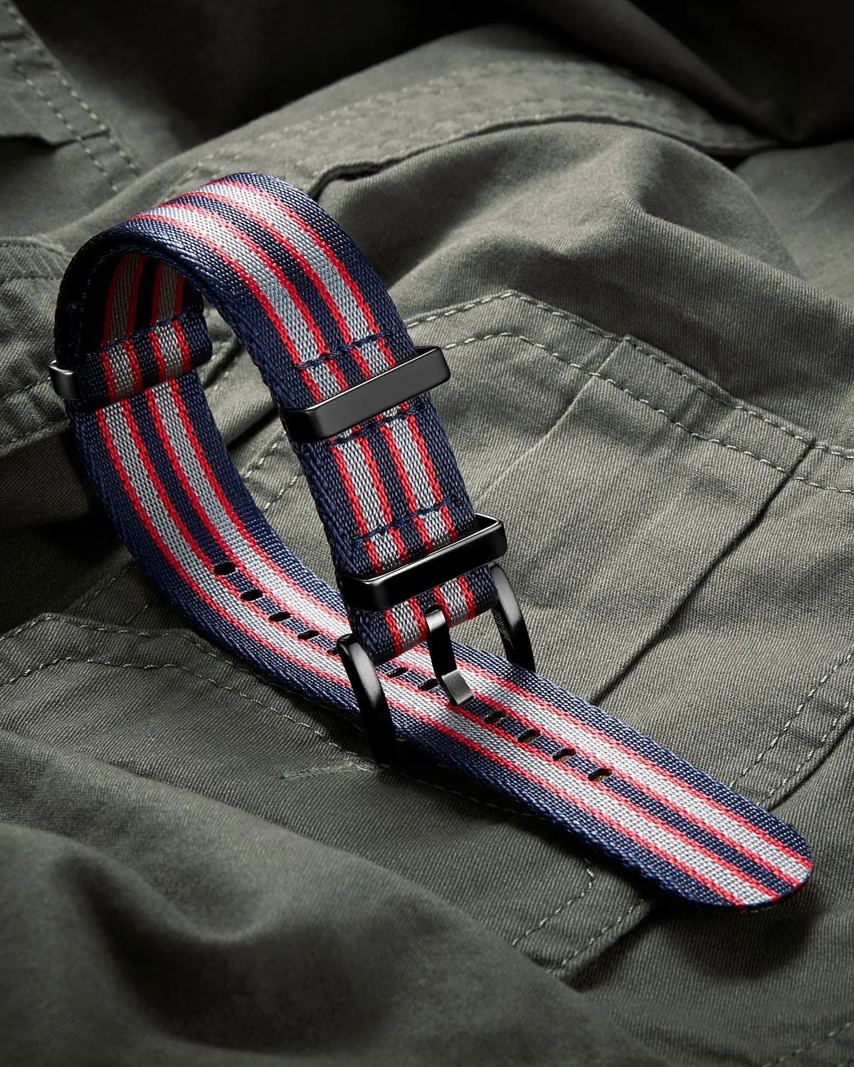BINLUN Cinturini per Orologi in Nylon Ricambio Multicolore Balistico Premium con Nero/Argento Fibbia in Acciaio Inossidabile per Uomo Donna 18mm 20mm 22mm 24mm (Nuova Versione) - immagine 3