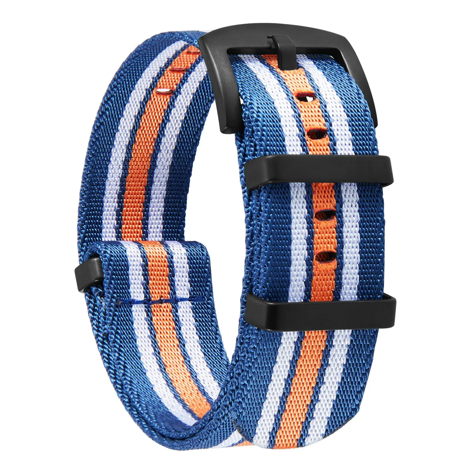 BINLUN Cinturini per Orologi in Nylon Ricambio Multicolore Balistico Premium con Nero/Argento Fibbia in Acciaio Inossidabile per Uomo Donna 18mm 20mm 22mm 24mm (Nuova Versione) - immagine 1