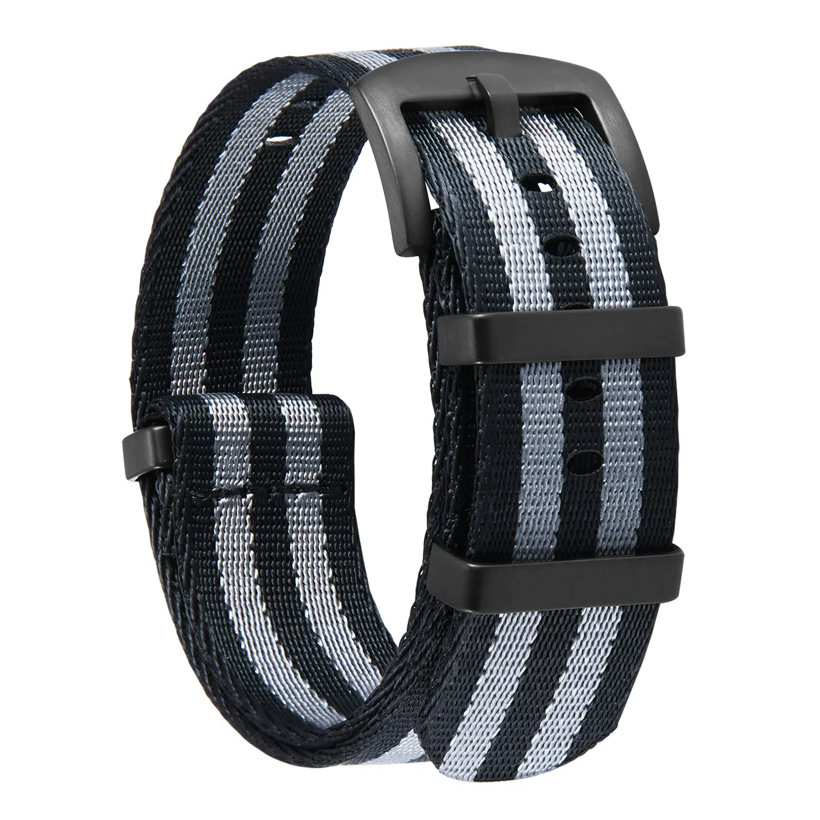BINLUN Cinturini per Orologi in Nylon Ricambio Multicolore Balistico Premium con Nero/Argento Fibbia in Acciaio Inossidabile per Uomo Donna 18mm 20mm 22mm 24mm (Nuova Versione) - immagine 1