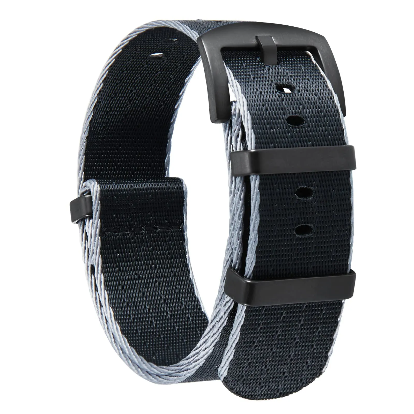 BINLUN Cinturini per Orologi in Nylon Ricambio Multicolore Balistico Premium con Nero/Argento Fibbia in Acciaio Inossidabile per Uomo Donna 18mm 20mm 22mm 24mm (Nuova Versione) - immagine 1