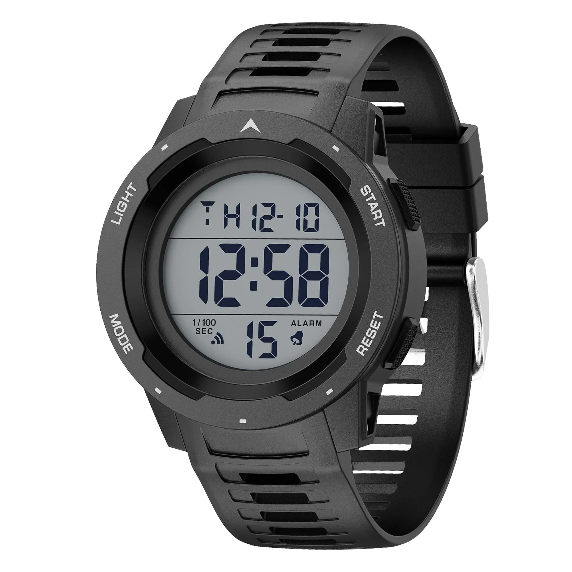 GOLDEN HOUR Gli Orologio Uomo Impermeabilizzano lo Sport di Digital Guarda lo Stile Militare Dell'esposizione di Lettura Dacile Dello Schermo Con la Cinghia - Nero - immagine 2