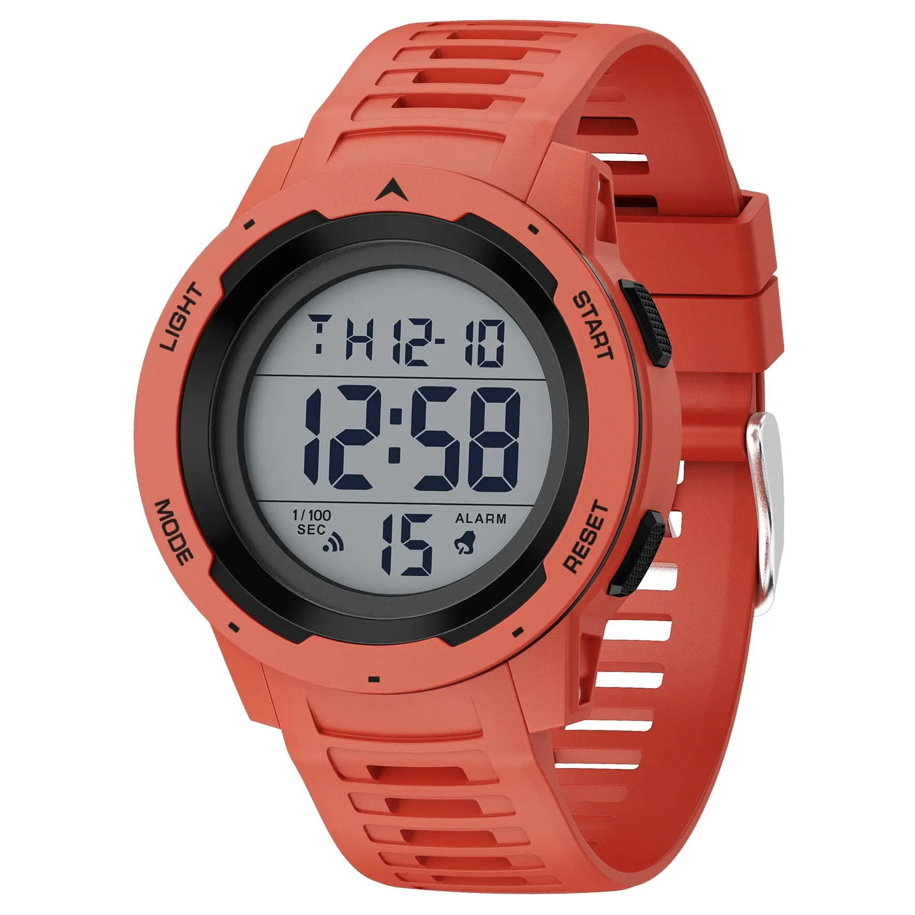 GOLDEN HOUR Gli Orologio Uomo Impermeabilizzano lo Sport di Digital Guarda lo Stile Militare Dell'esposizione di Lettura Dacile Dello Schermo Con la Cinghia - Rosso - immagine 2