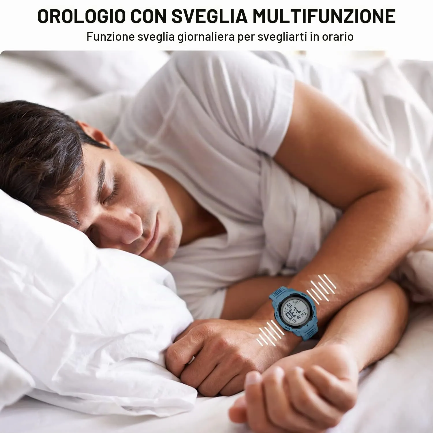 GOLDEN HOUR Gli Orologio Uomo Impermeabilizzano lo Sport di Digital Guarda lo Stile Militare Dell'esposizione di Lettura Dacile Dello Schermo Con la Cinghia - Blu - immagine 7
