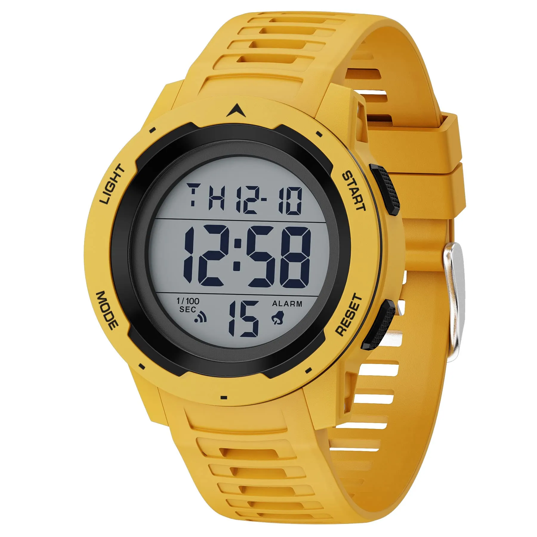 GOLDEN HOUR Gli Orologio Uomo Impermeabilizzano lo Sport di Digital Guarda lo Stile Militare Dell'esposizione di Lettura Dacile Dello Schermo Con la Cinghia - Giallo - immagine 2