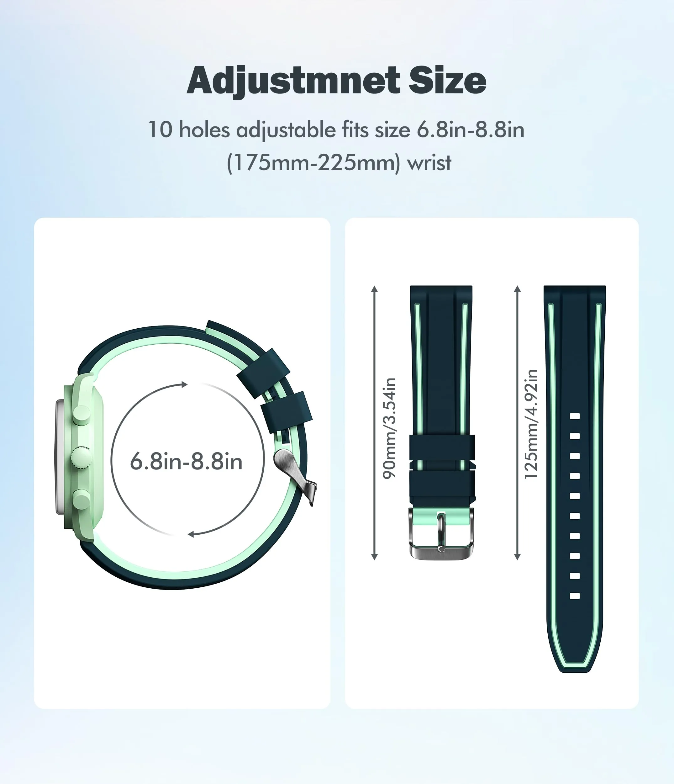 Cinturino per Omega x Swatch MoonSwatch/Rolex Orologio/SEIKO Orologio 20mm,Rilascio Rapido Cinturino in silicone di ricambio per orologio Omega X Swatch Moonswatch Speedmaster (Verde) - immagine 7