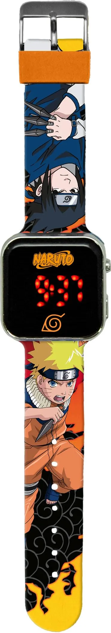 Kids Licensing Orologio digitale per bambini unisex automatico con cinturino in plastica NA00002, Naruto Arancione, striscia - immagine 1