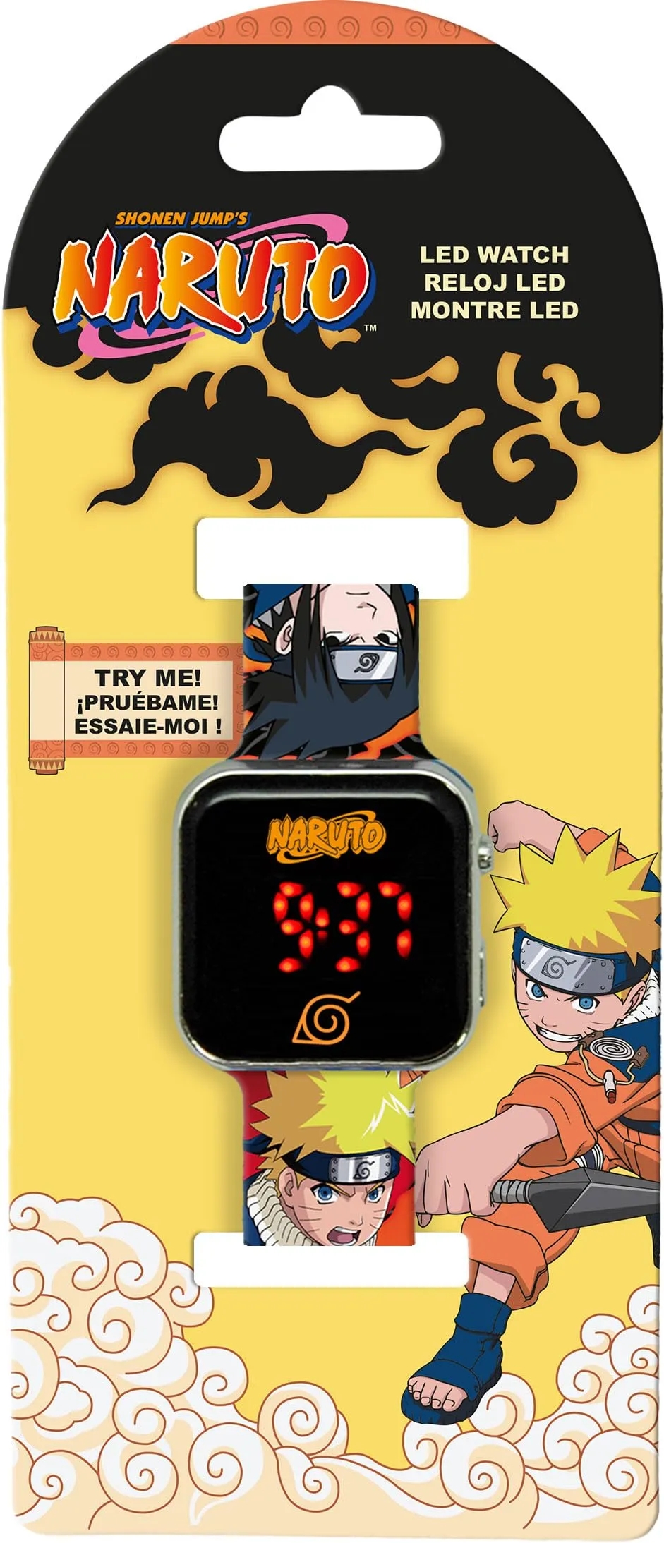 Kids Licensing Orologio digitale per bambini unisex automatico con cinturino in plastica NA00002, Naruto Arancione, striscia - immagine 2