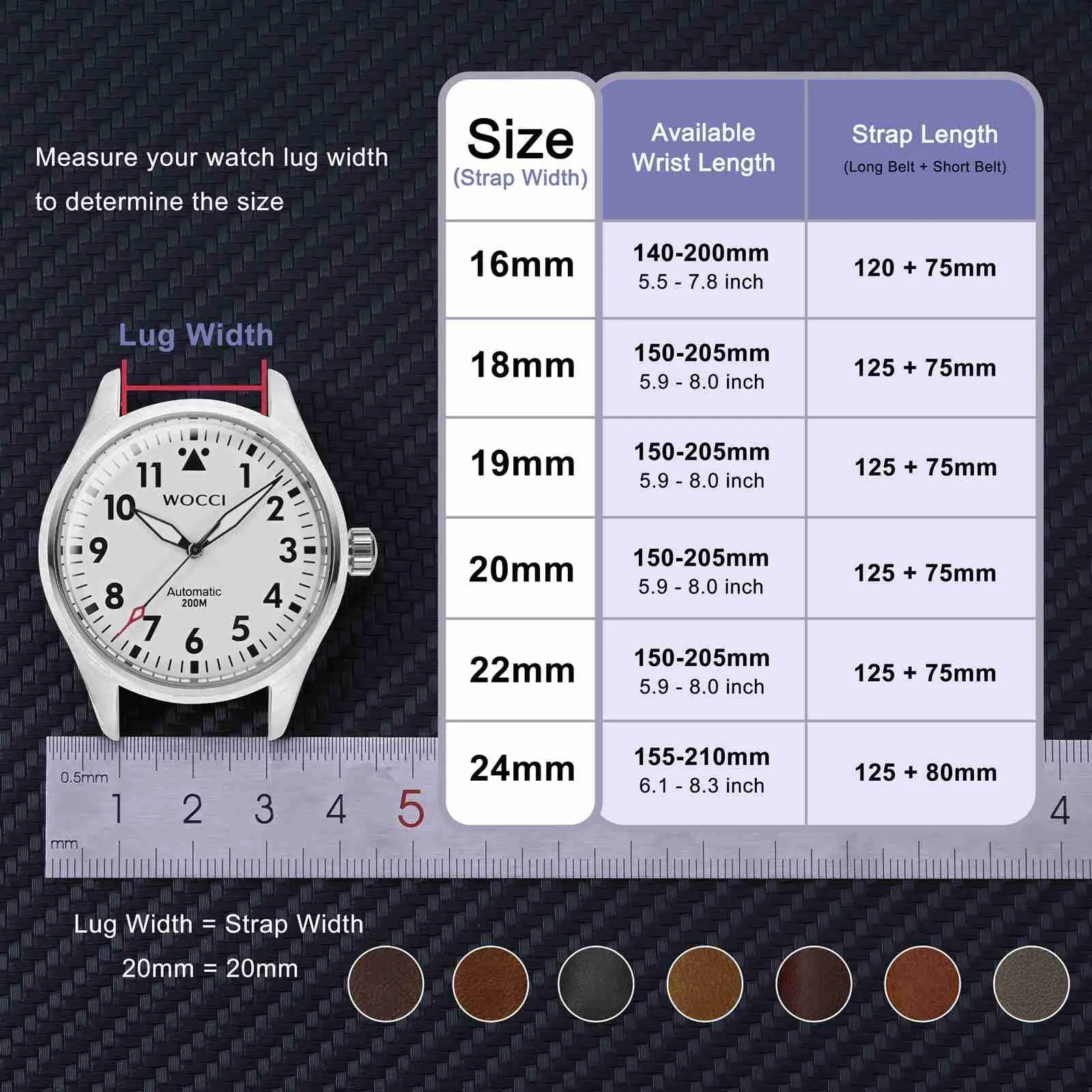 WOCCI 20mm Cinturino Orologio per Uomo e Donna, Vera Pelle - Pelle Grana Superiore, Sgancio Rapido, Fibbia Oro Rosa (Marrone Dorato) - immagine 5