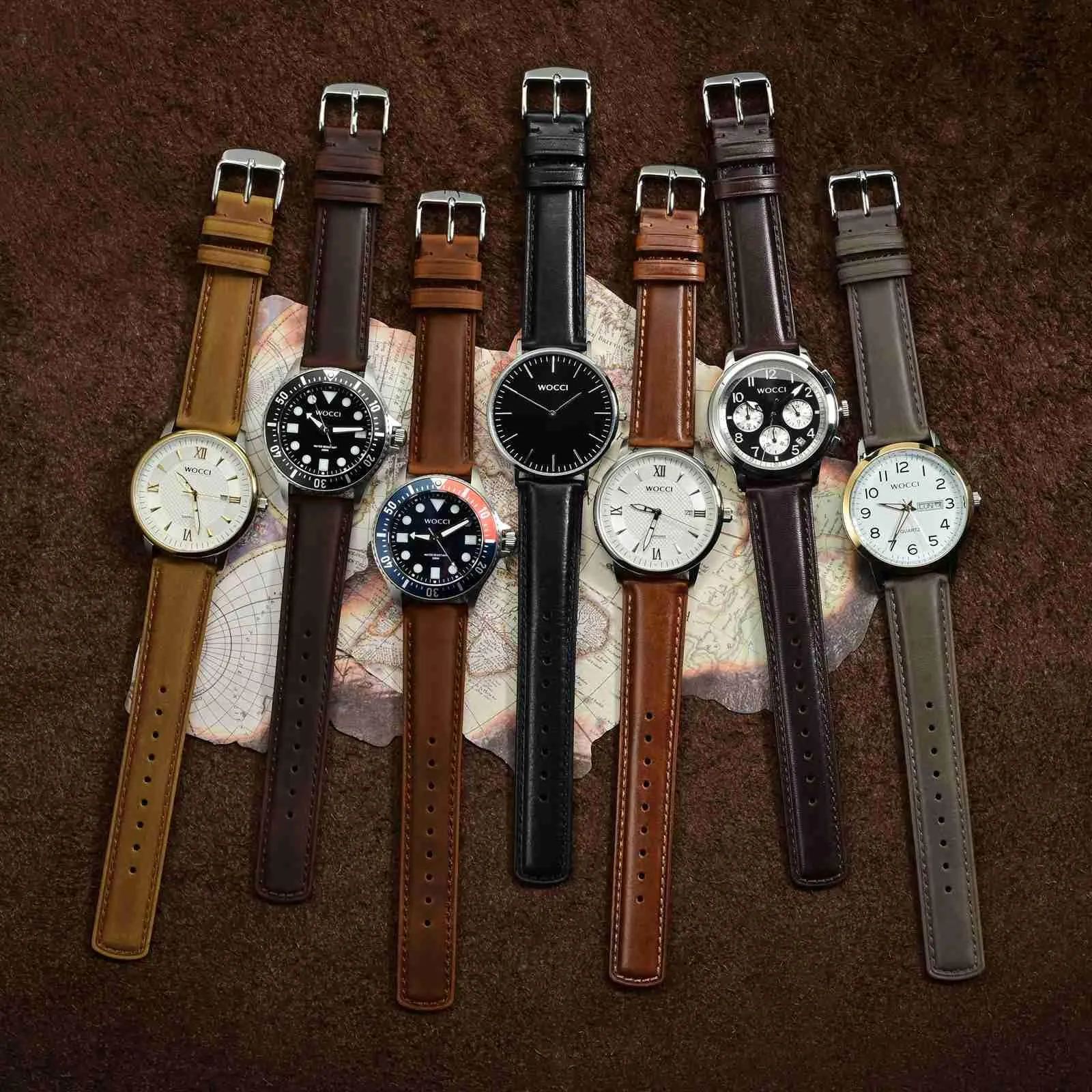 WOCCI 22mm Cinturino Orologio per Uomo e Donna, Vera Pelle - Pelle Grana Superiore, Sgancio Rapido, Fibbia Argento (Nero) - immagine 7