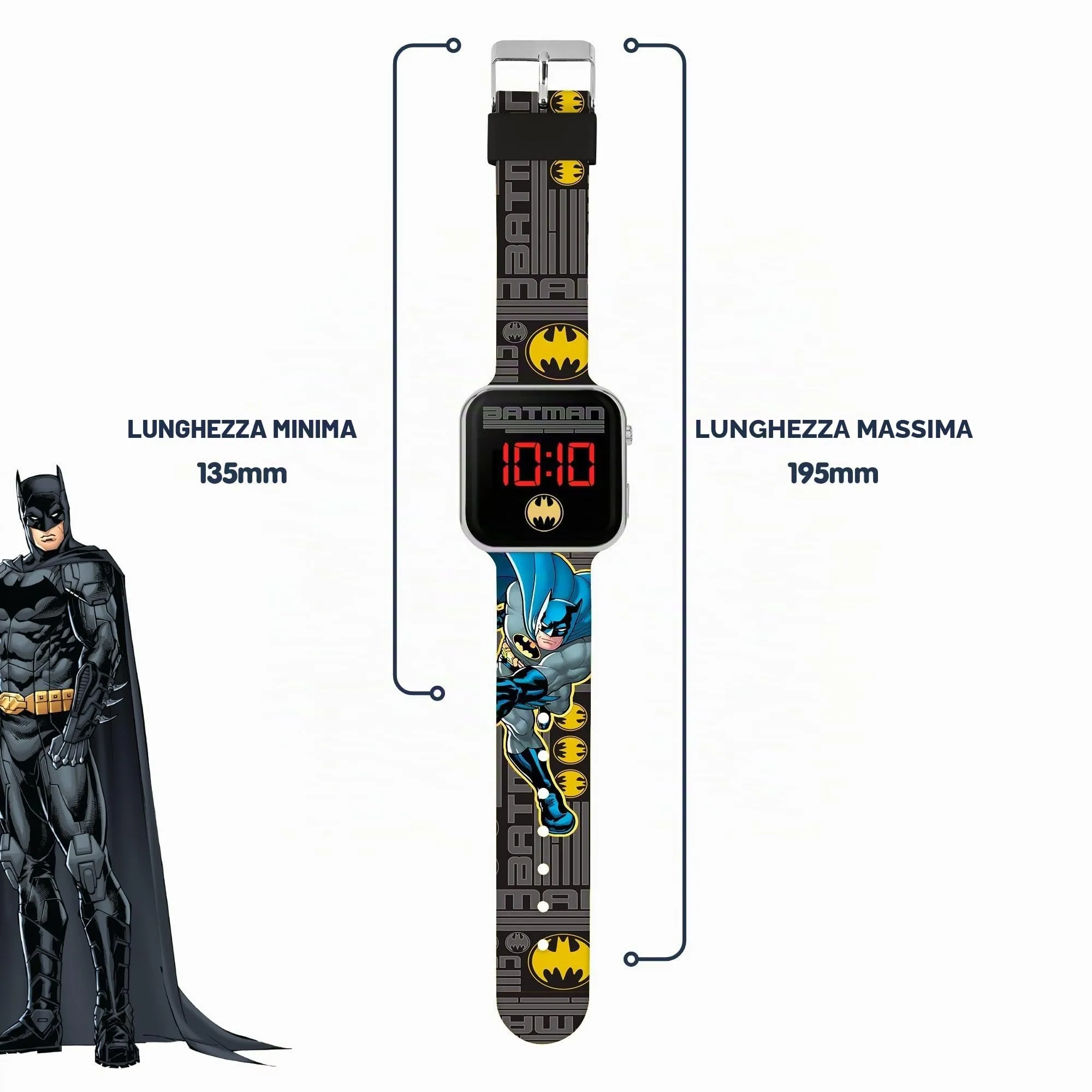 Batman Orologio digitale al quarzo da ragazzo con cinturino in silicone BAT4864, Nero, Moderno - immagine 4
