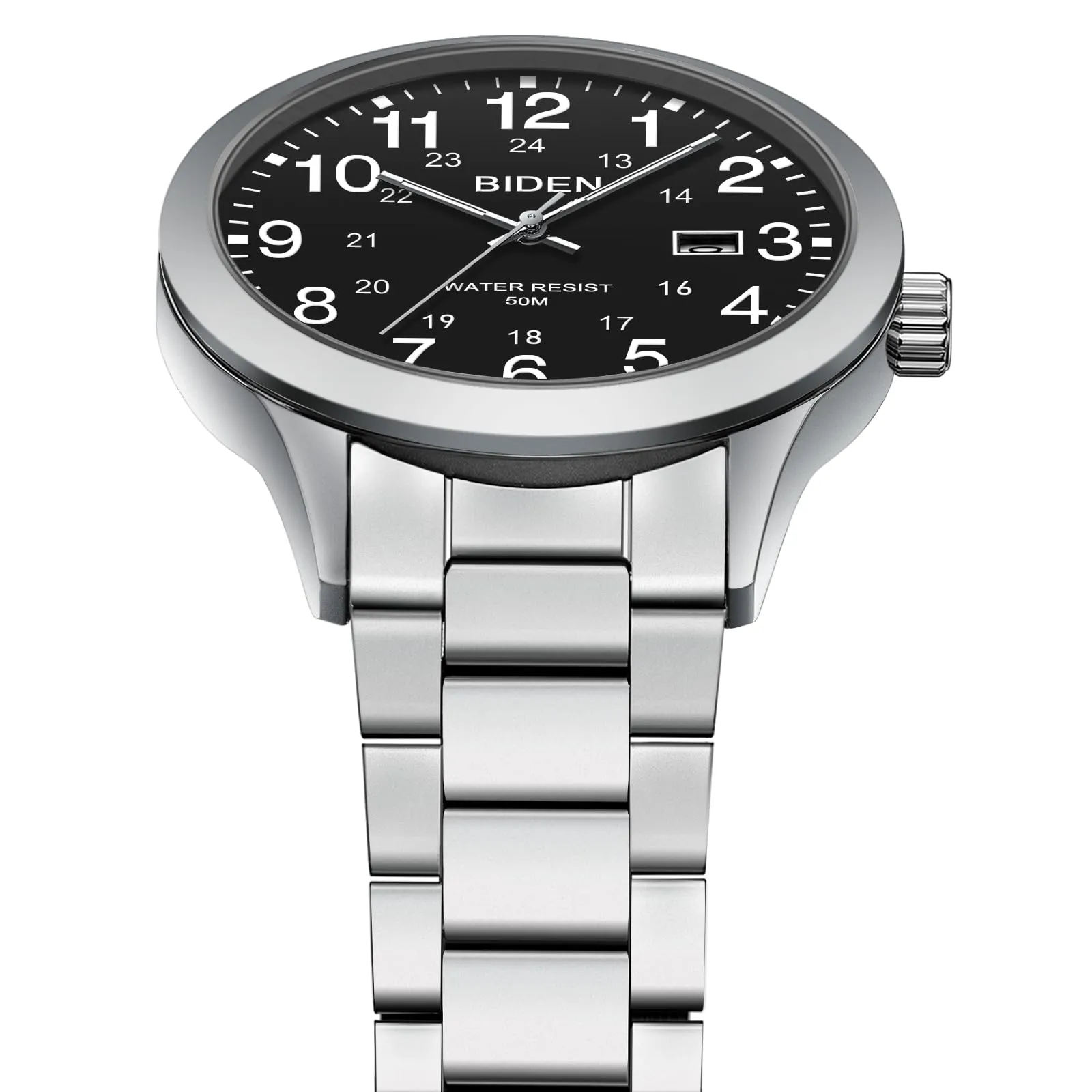 LN LENQIN Orologio Uomo Acciaio Inox Analogico Quarzo Impermeabile Datario - immagine 4