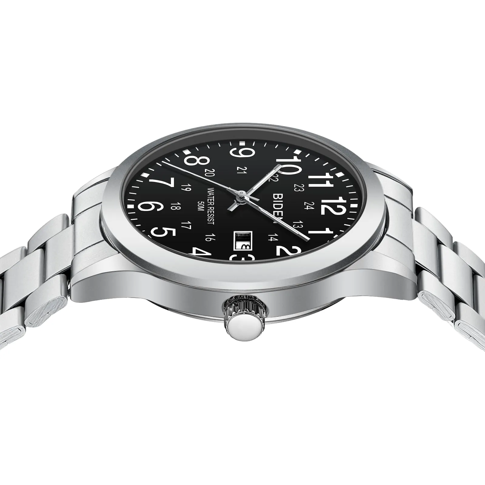 LN LENQIN Orologio Uomo Acciaio Inox Analogico Quarzo Impermeabile Datario - immagine 5