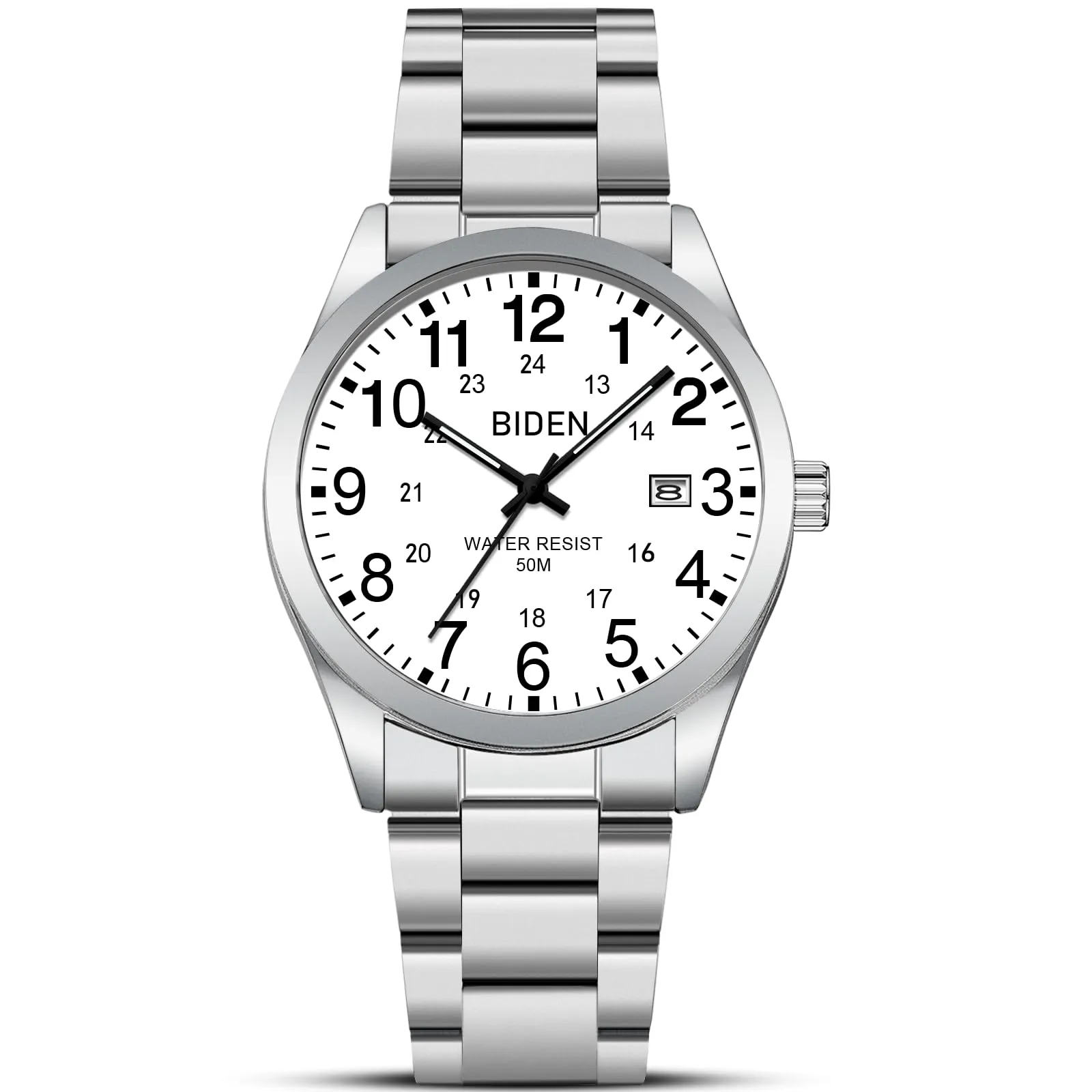 LN LENQIN Orologio Uomo Acciaio Inox Analogico Quarzo Impermeabile Datario - immagine 1