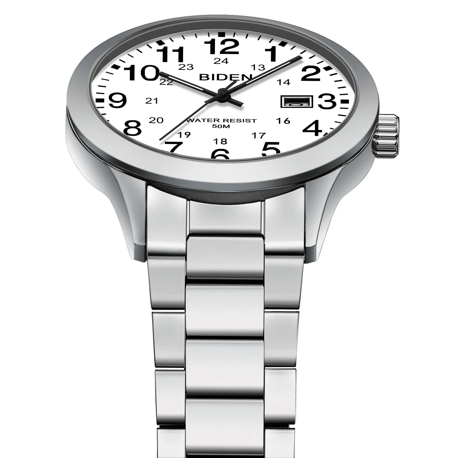 LN LENQIN Orologio Uomo Acciaio Inox Analogico Quarzo Impermeabile Datario - immagine 4